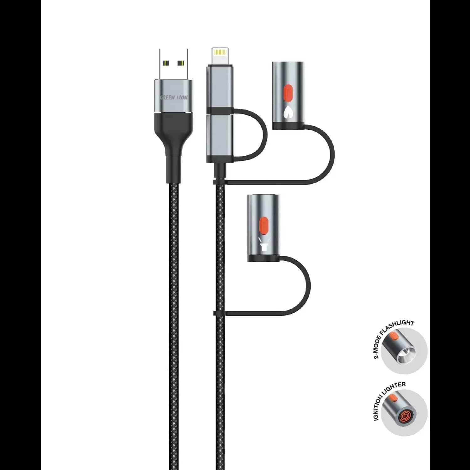 Green Lion 6-in-1 Charging Cable - 60W PD Fast Charge, LED Light Green Lion 6-in-1 Charging Cable - 60W PD Fast Charge, LED Light
