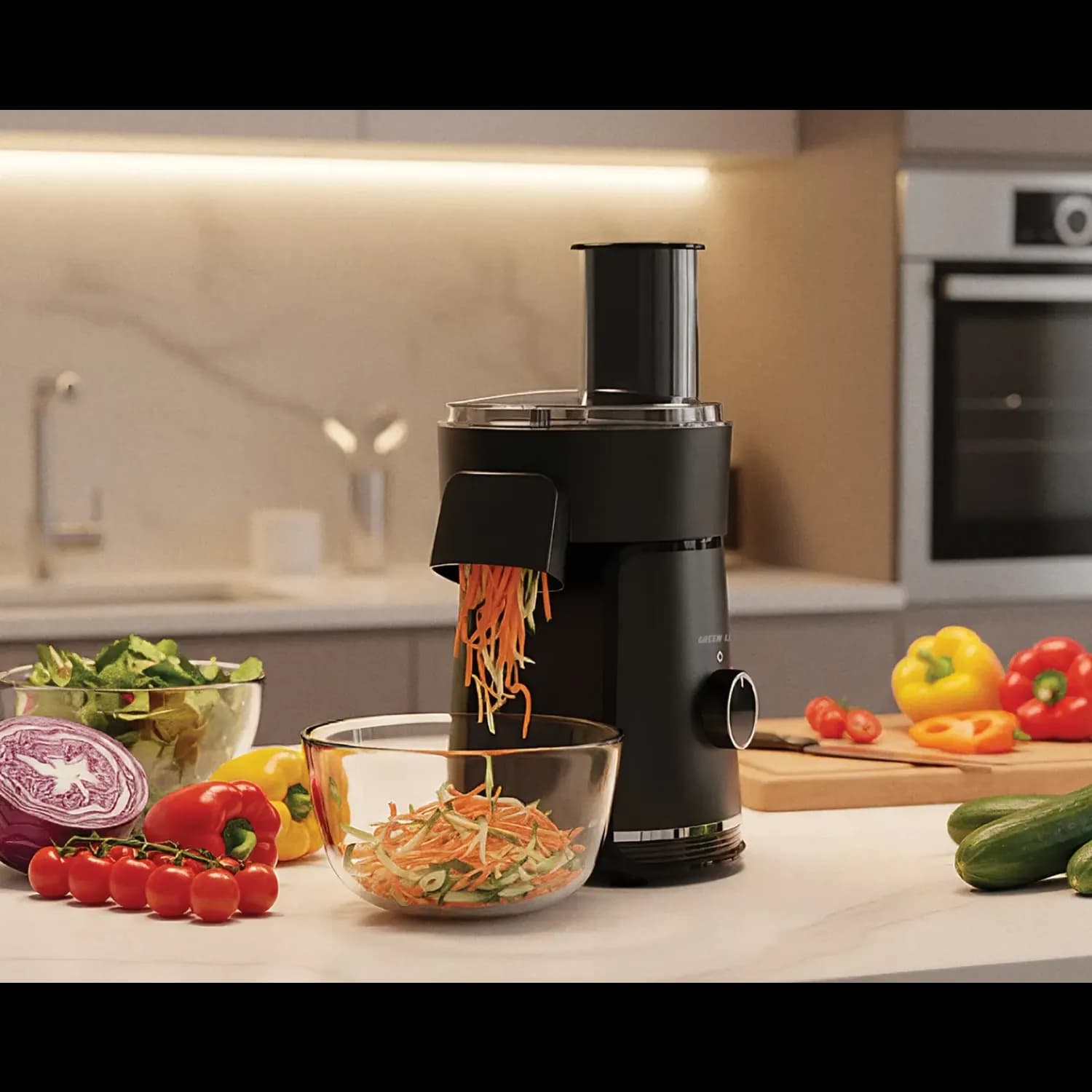 Green Lion Electric Salad Maker - 6-in-1, 200W, Black 2