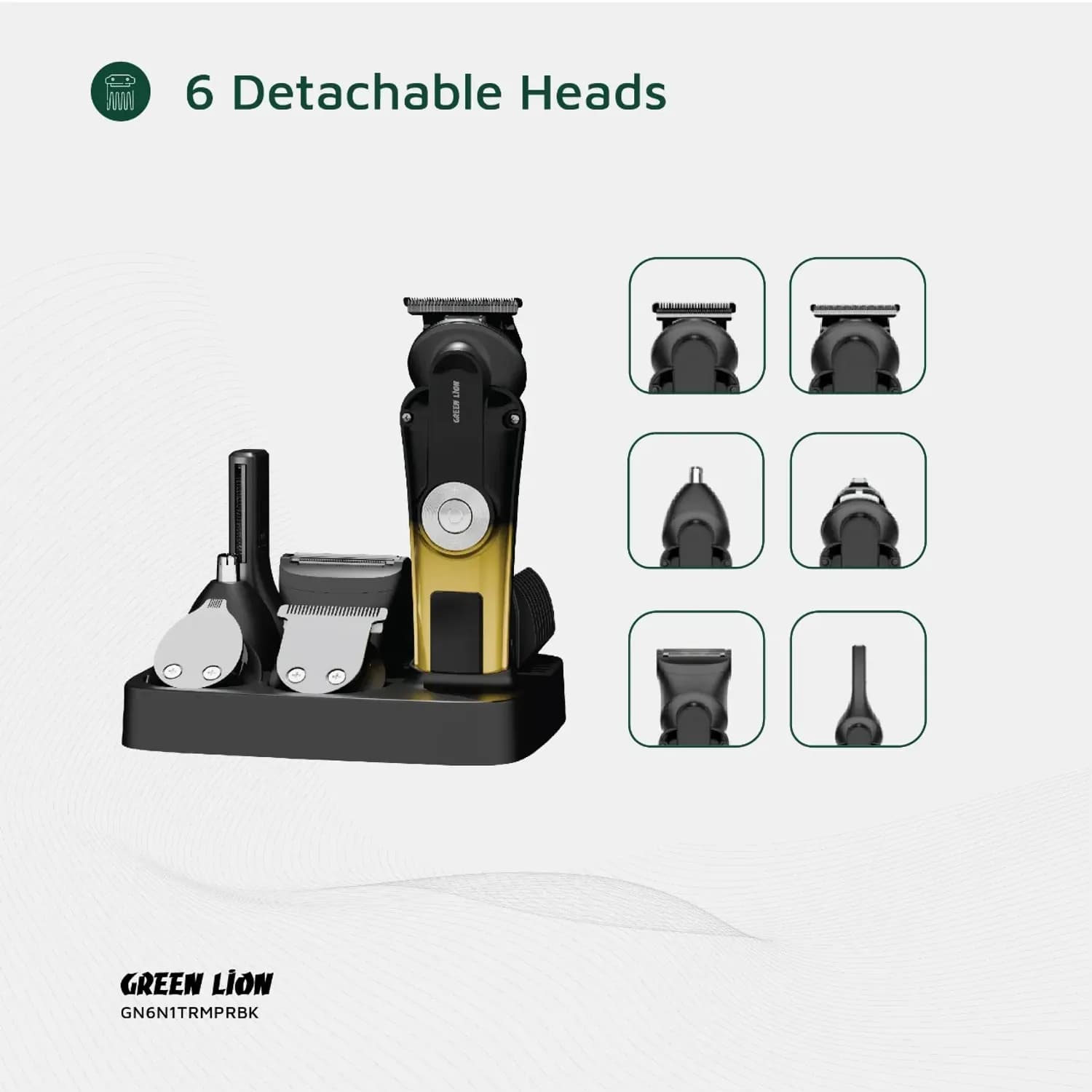 Green Lion Grooming Kit - 6-in-1, Waterproof, Black 3