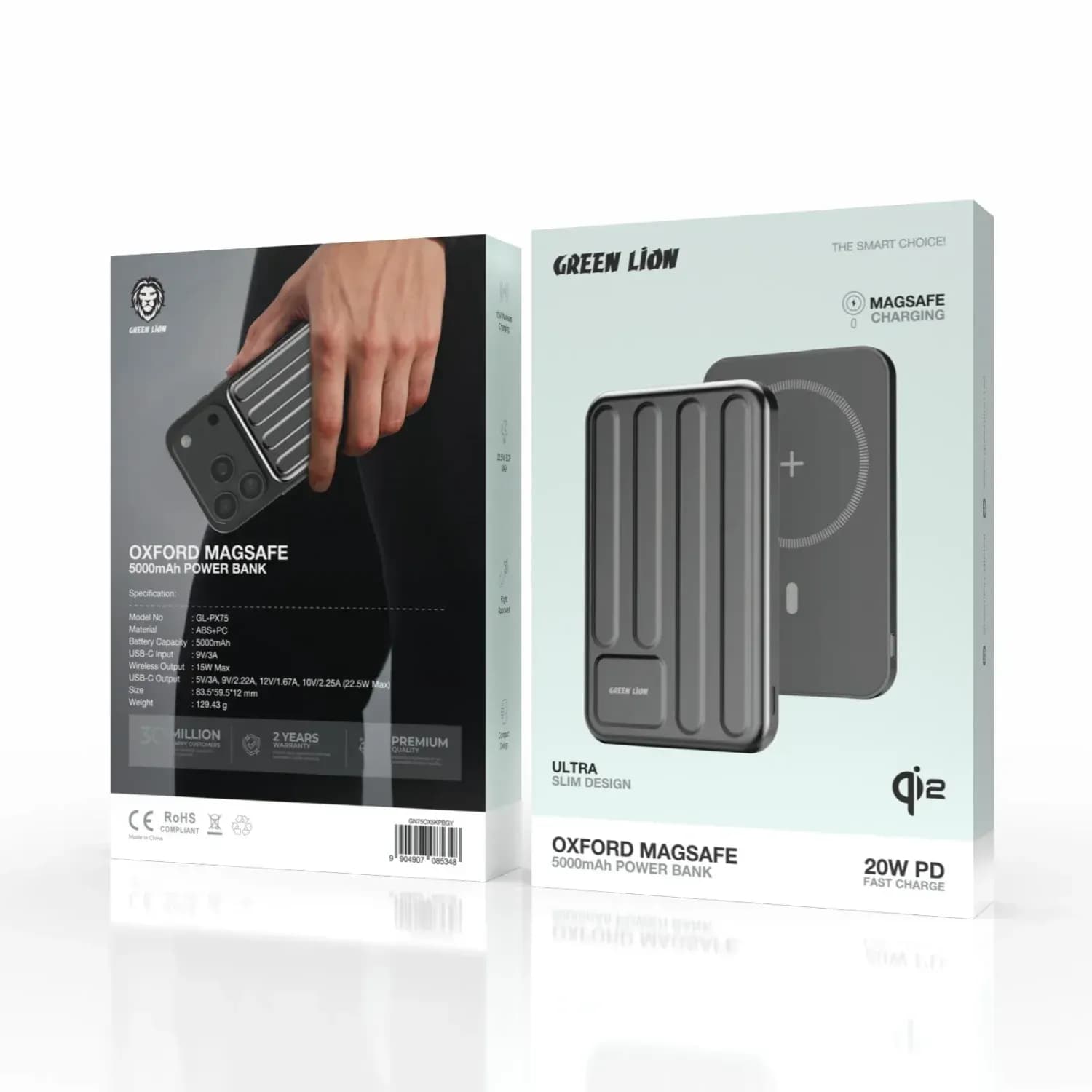 Green Lion Power Bank Oxford - 5000mAh MagSafe, Gray — Silver 4