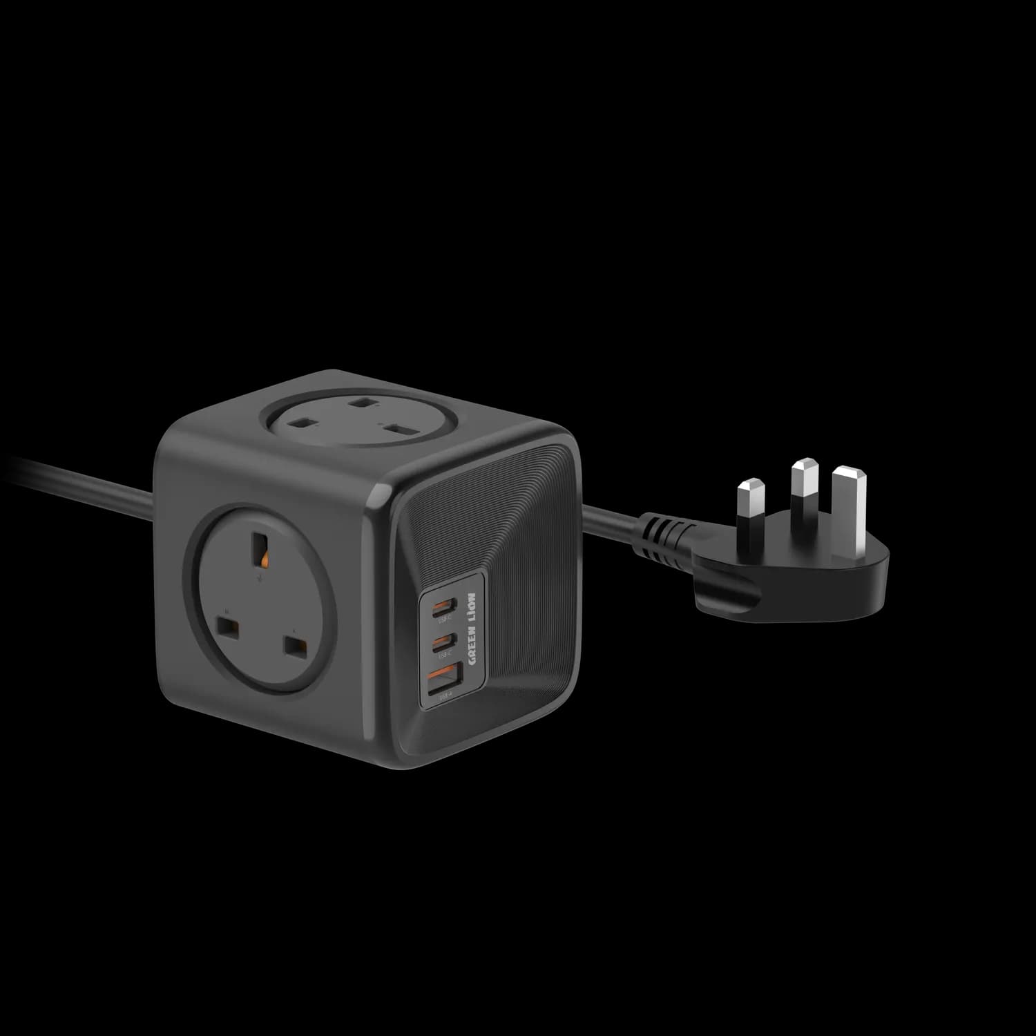 Green Lion Power Socket - 7 Ports, 33W PPS, Black 3