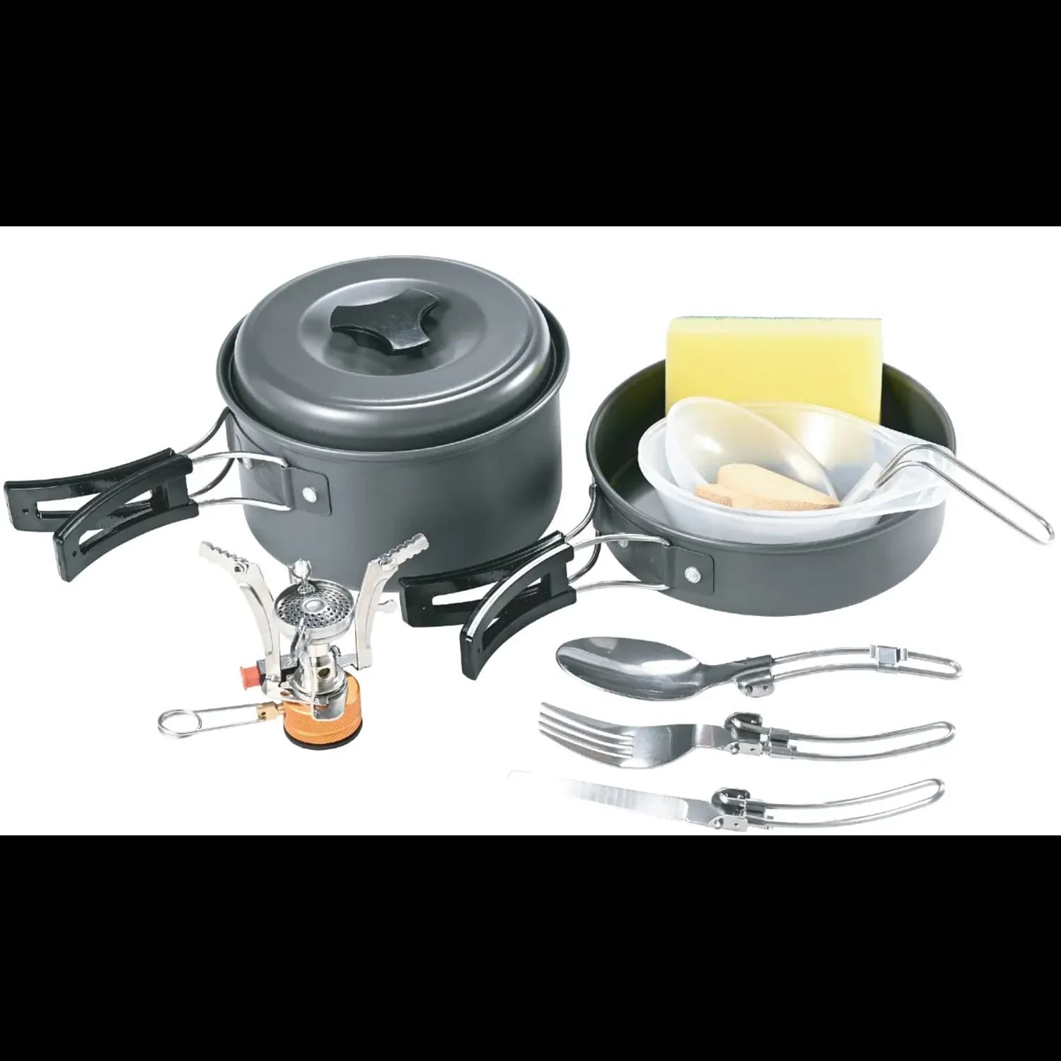 Green Lion Camping Cookware Set - 7-in-1, Black 4