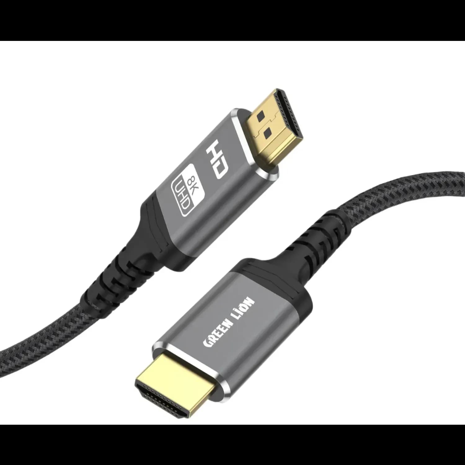 Green Lion HDMI Cable - 8K 48Gbps, Braided, Black 1