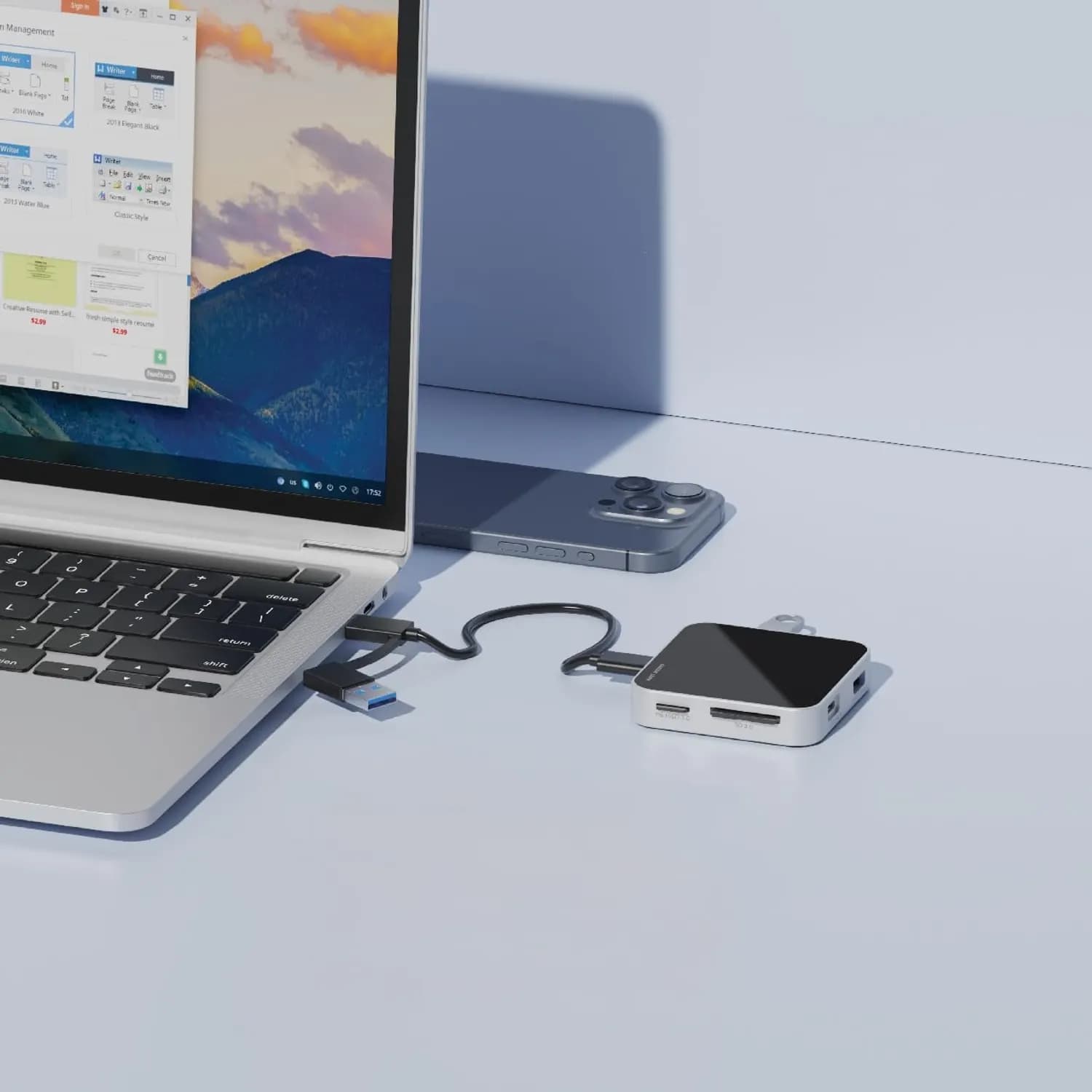 Green Lion USB-C Hub - 8-in-1, 100W PD, Black 2