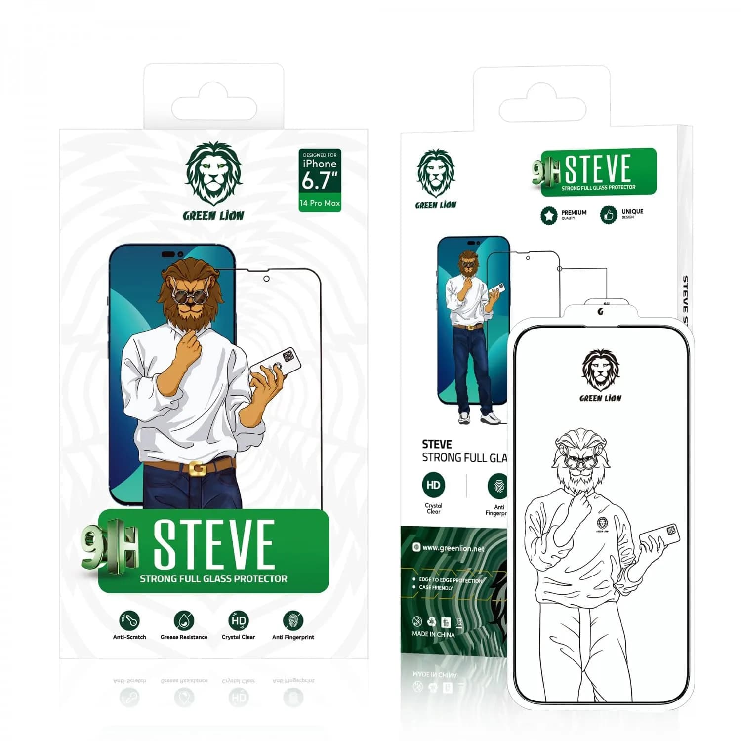 Green Lion Glass Protector - 9H Hardness, Clear, iPhone 15 Pro Max 3