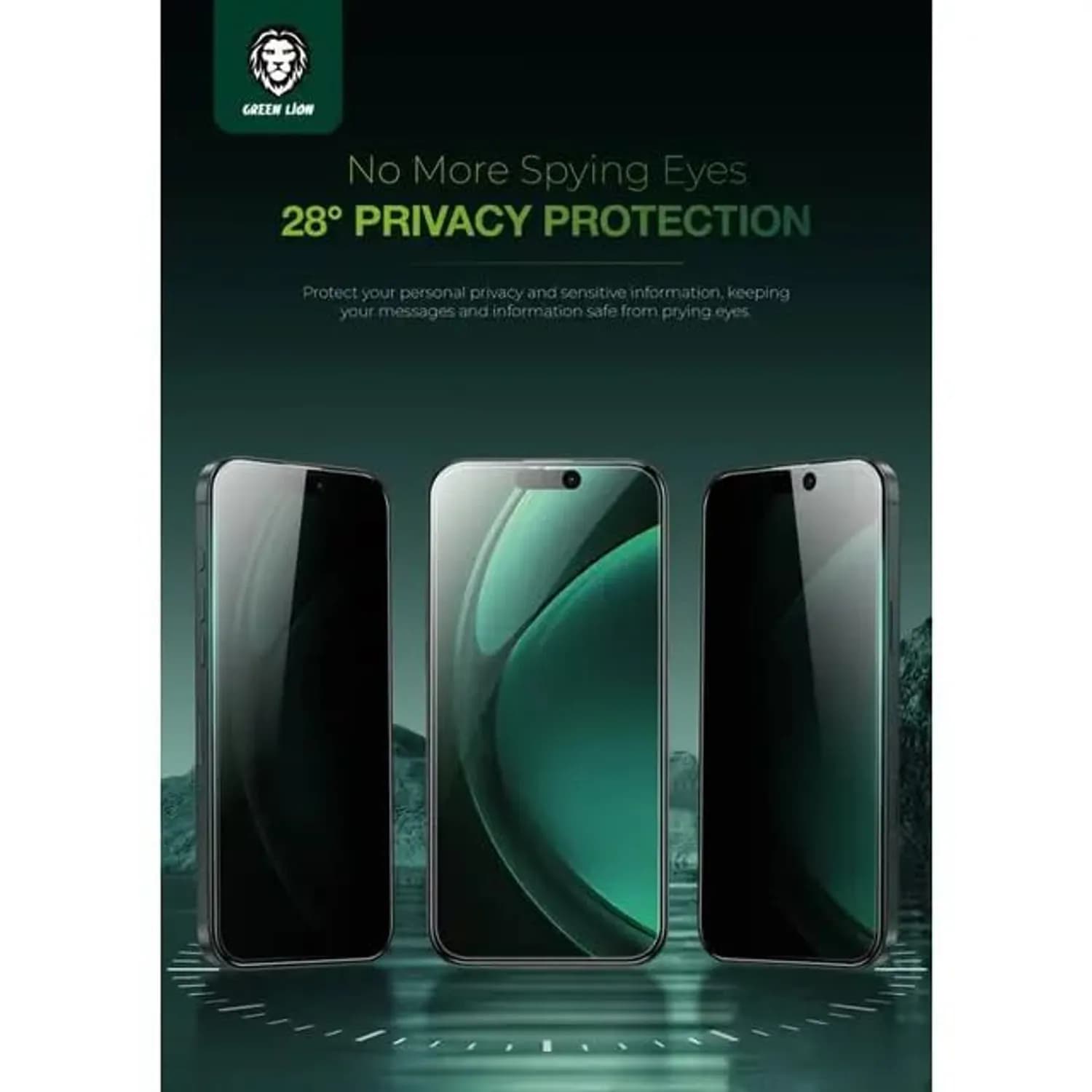 Green Lion Screen Protector iPhone 16 Pro - Privacy, Anti-Glare, Black 3