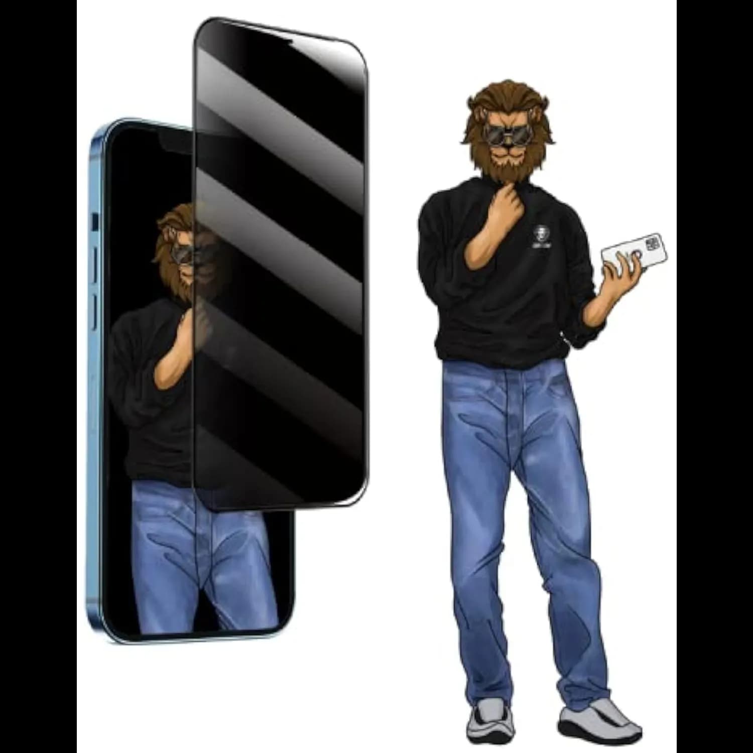 Green Lion Privacy Screen Protector iPhone 14 Pro Max - 9H Hardness, Clear 1