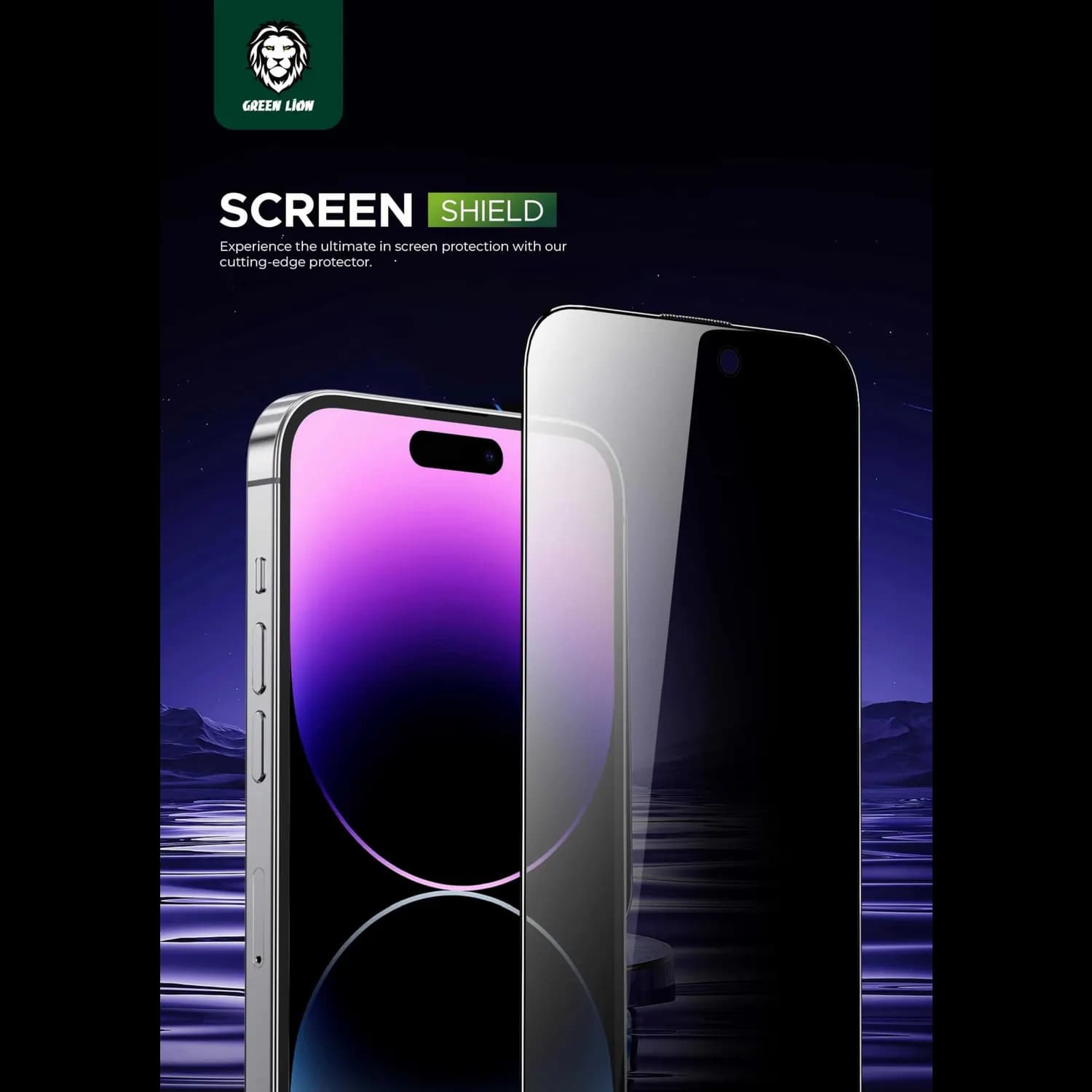 Green Lion Privacy Screen Protector 9H Steve - iPhone 15 Pro, Black 2