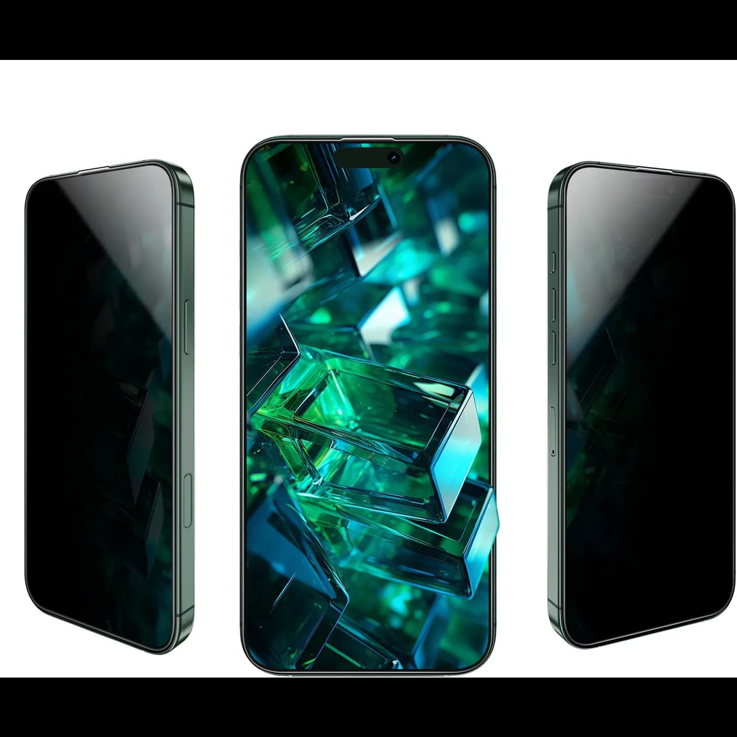 Green Lion Screen Protector iPhone 16 Pro Max - 9H Privacy Glass, Black 1