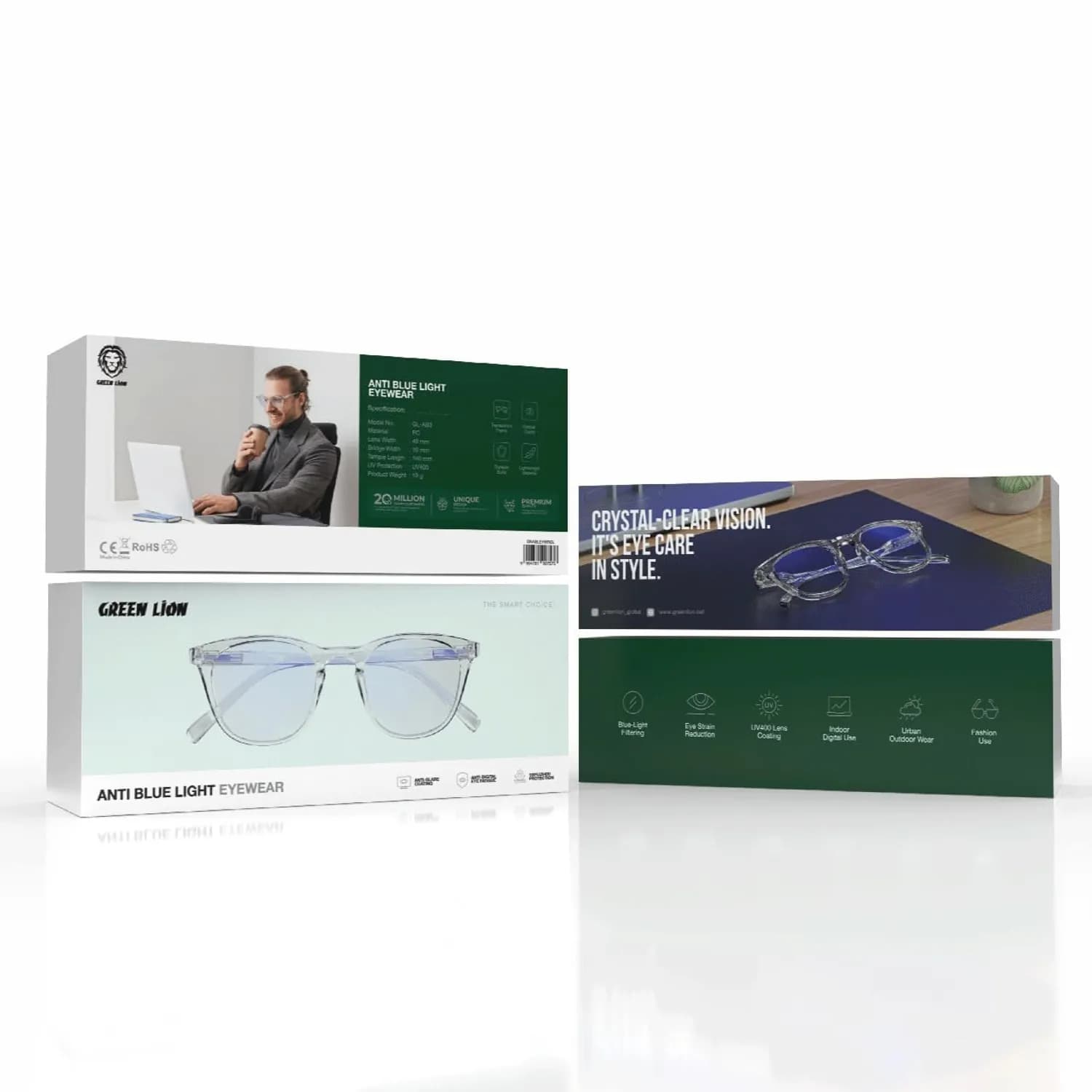 Green Lion Blue Light Blocking Glasses - Anti Glare, Clear 4
