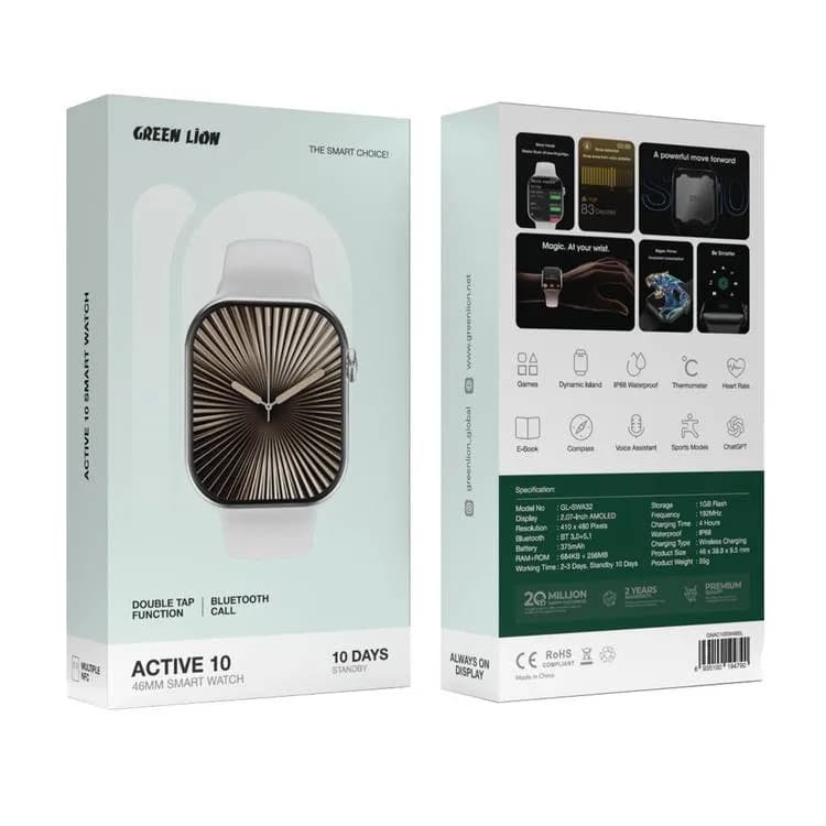 Green Lion Active 10 46MM Smart Watch - Silver 1 Green Lion Active 10 46MM Smart Watch - Silver 1