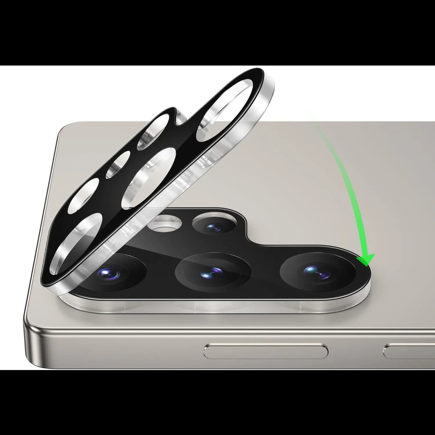 Green Lion Samsung S25 Camera Lens Protector - 9H Hardness, Black 4