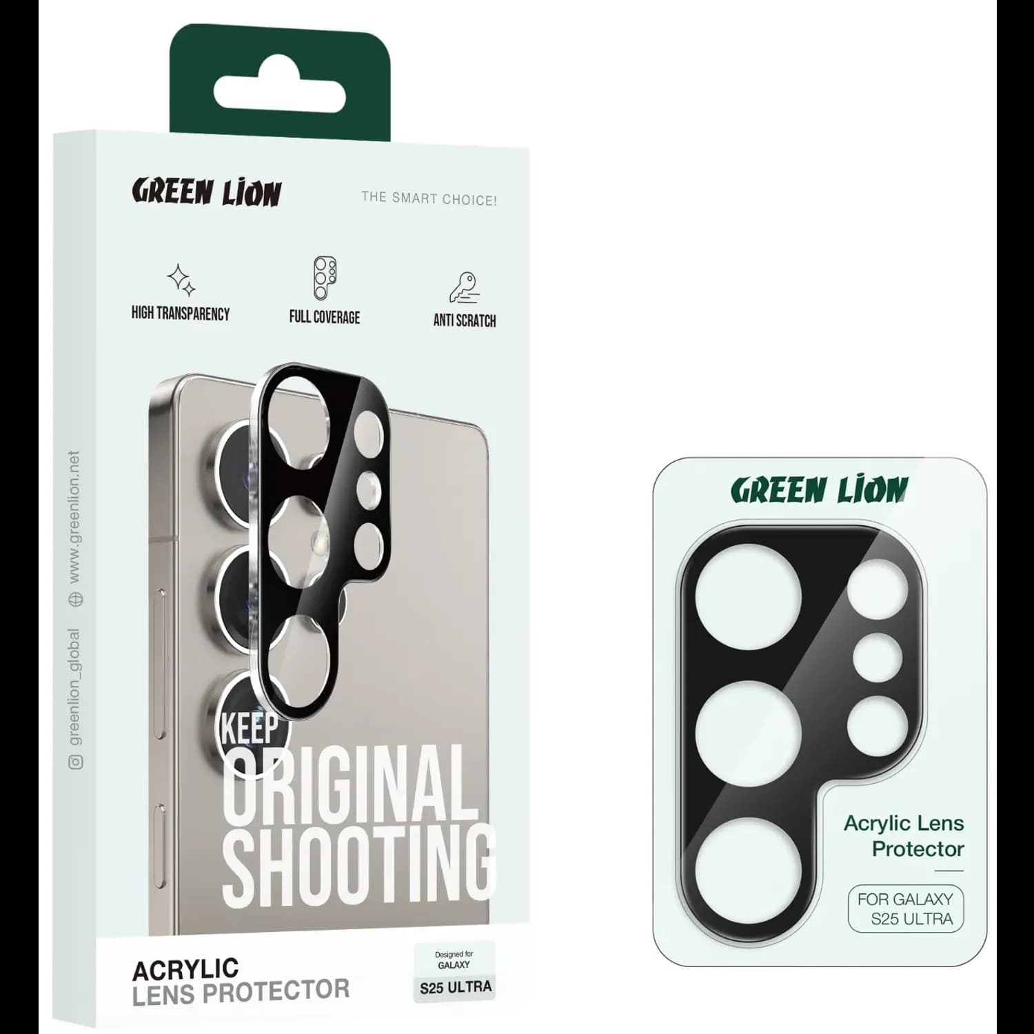 Green Lion Camera Lens Protector S25 Ultra - 9H Hardness, Clear