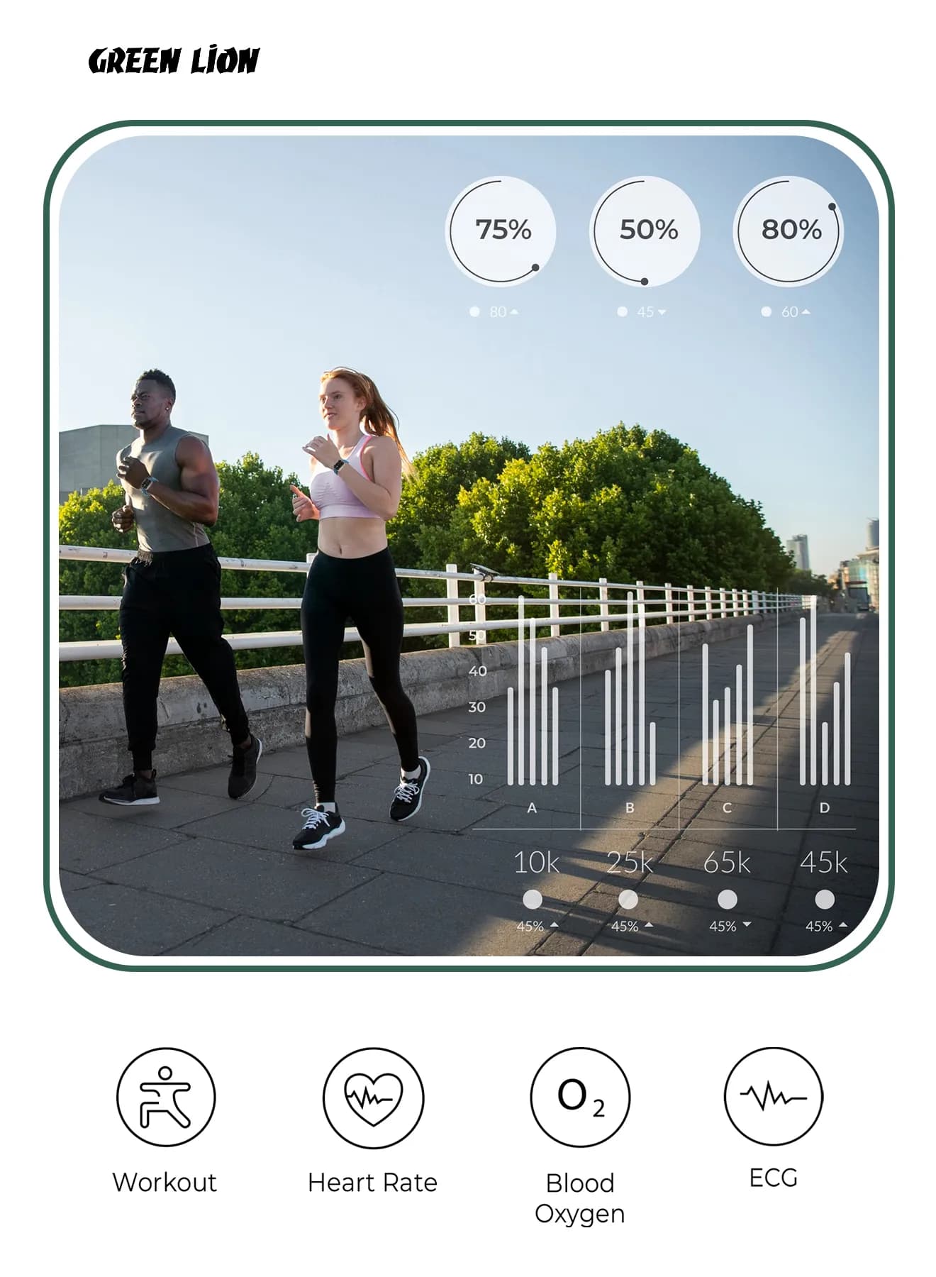 Green Lion Active Se Smart Watch - Silver + Sky Blue 4