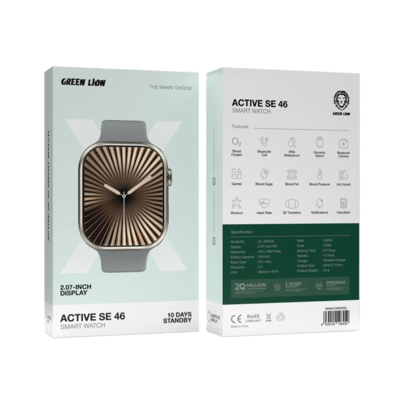Green Lion Active SE 46 Smart Watch - Silver 2