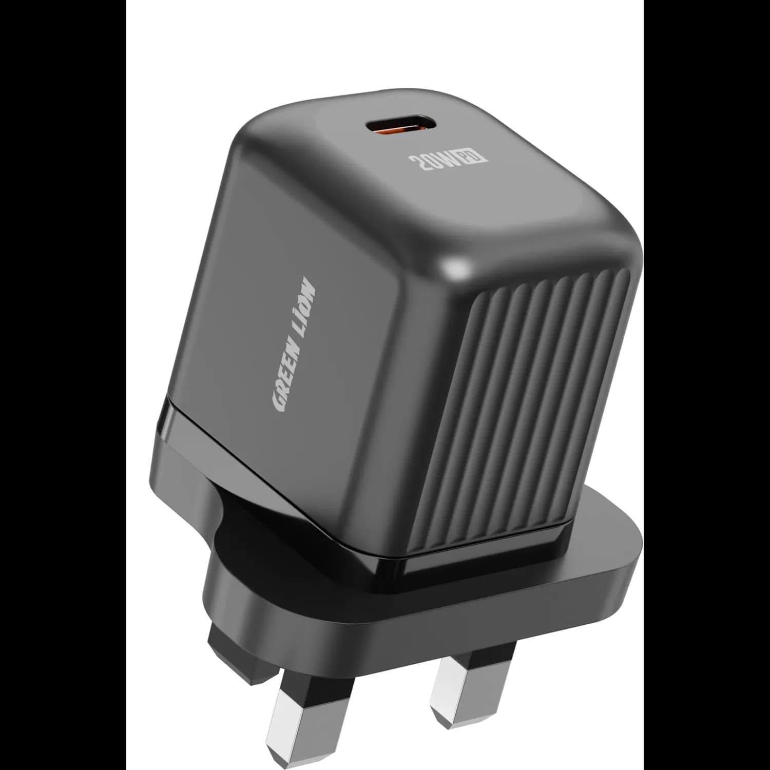 Green Lion Charger - 20W PD USB-C, GaN, Black 3