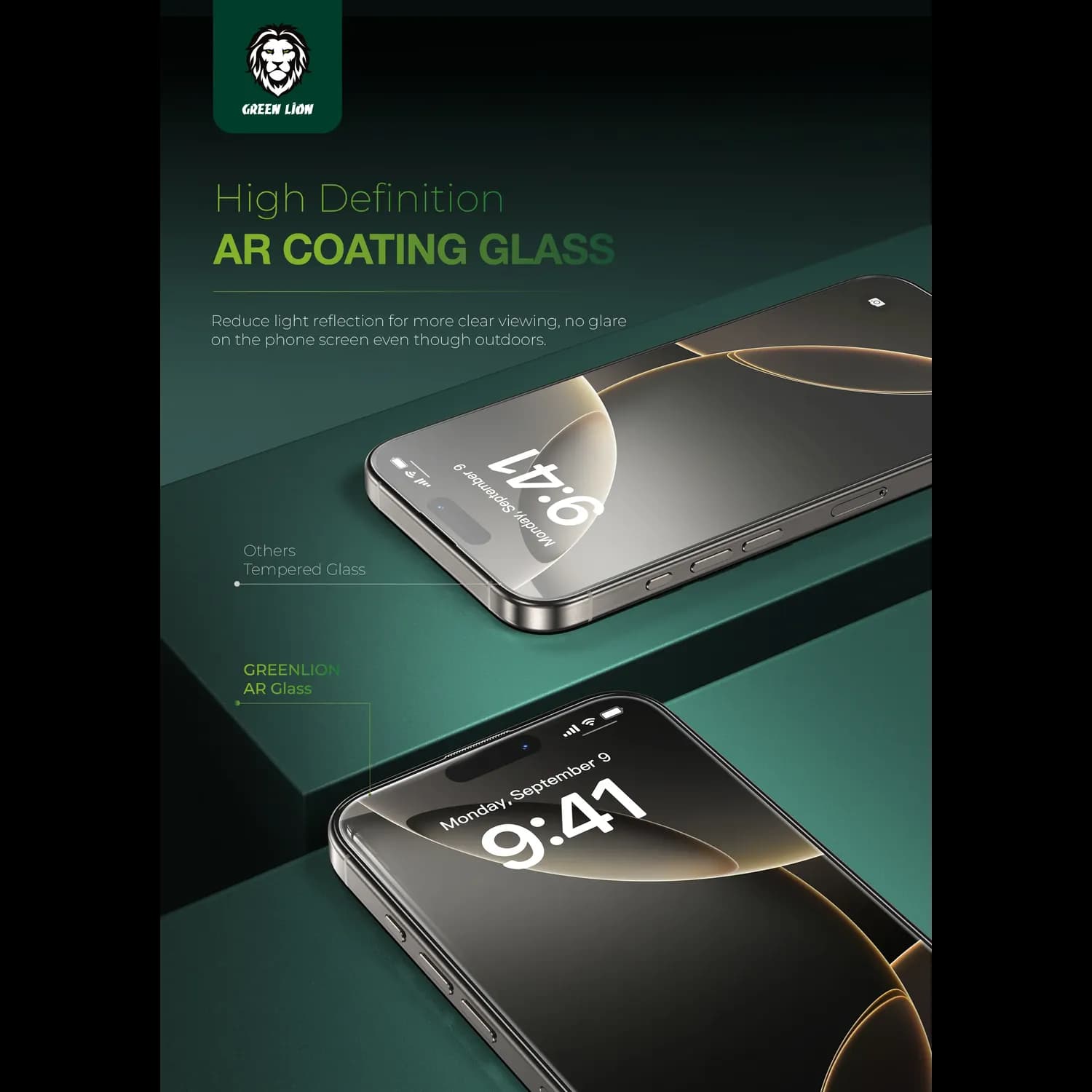 Green Lion AR Screen Protector - 9H Hardness, Clear 4