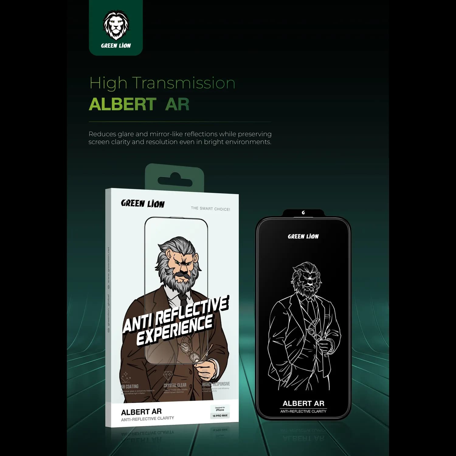 Green Lion AR Screen Protector - 9H Hardness, Clear 5