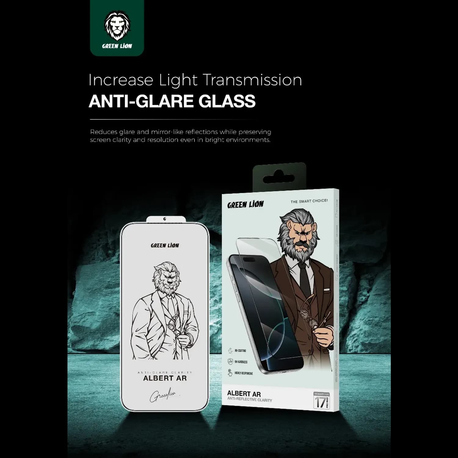 Green Lion Screen Protector iPhone 17 Pro Max - 9H Hardness, Clear 3