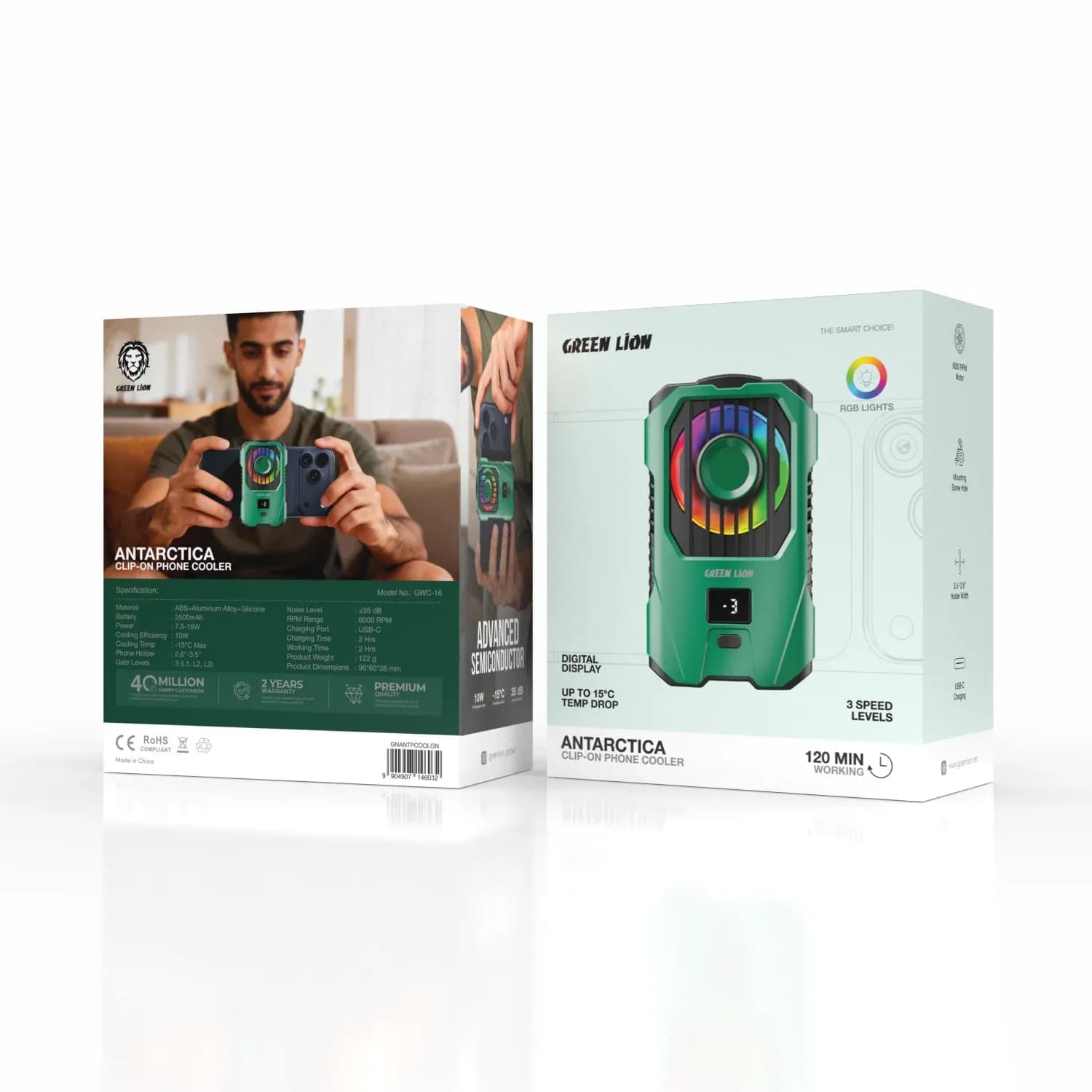 Green Lion Phone Cooler Antarctica - Clip-On, Green 3
