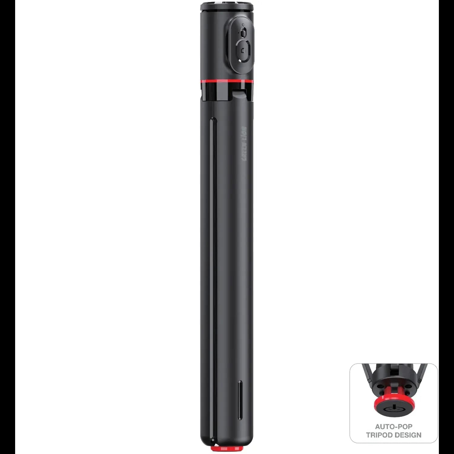 Green Lion Auto Pop Tripod - 1.77m Height, Bluetooth Remote, Black 1