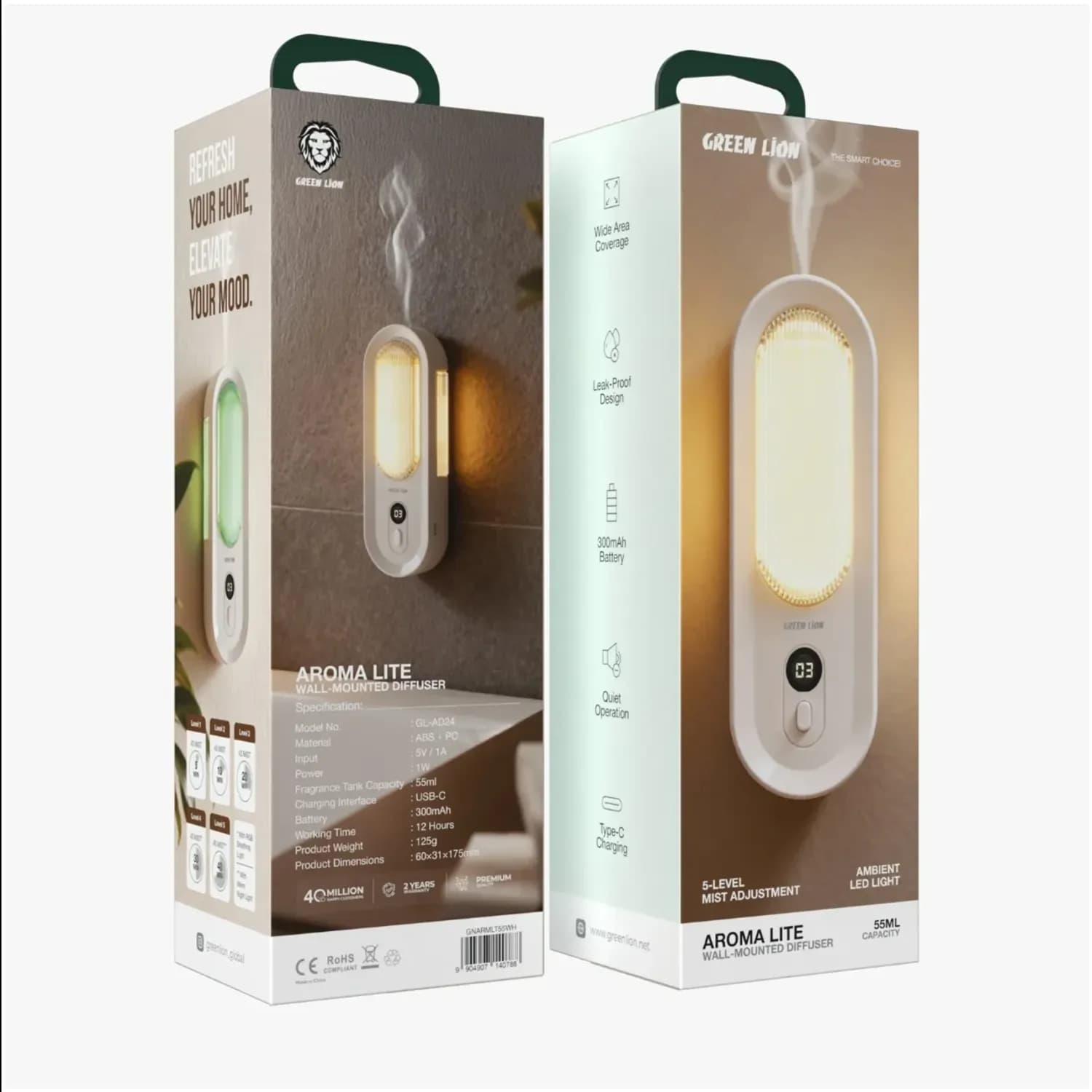 Green Lion Diffuser AROMA LITE - Wall-Mounted, White 5