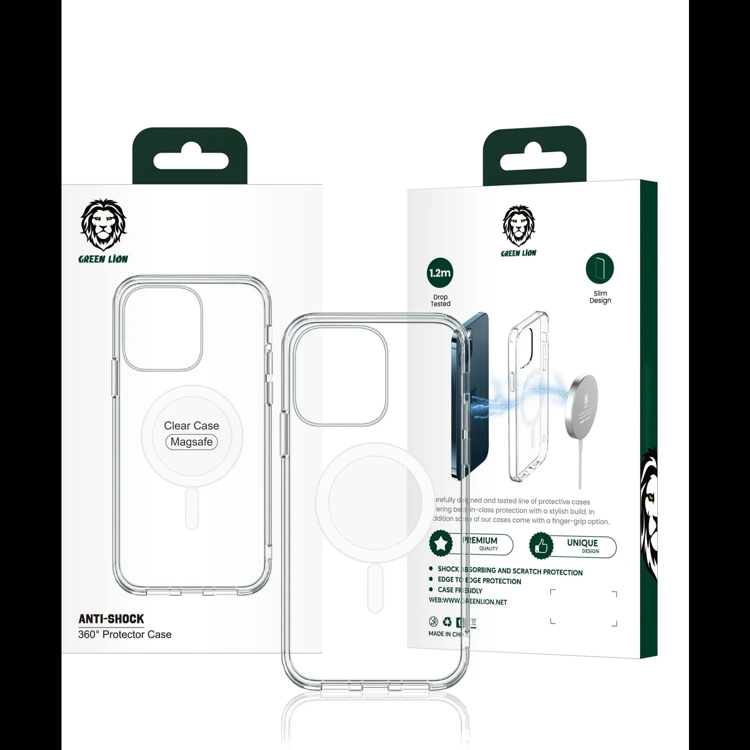 Green Lion iPhone 13 Pro Case - Military-Grade, Clear 5