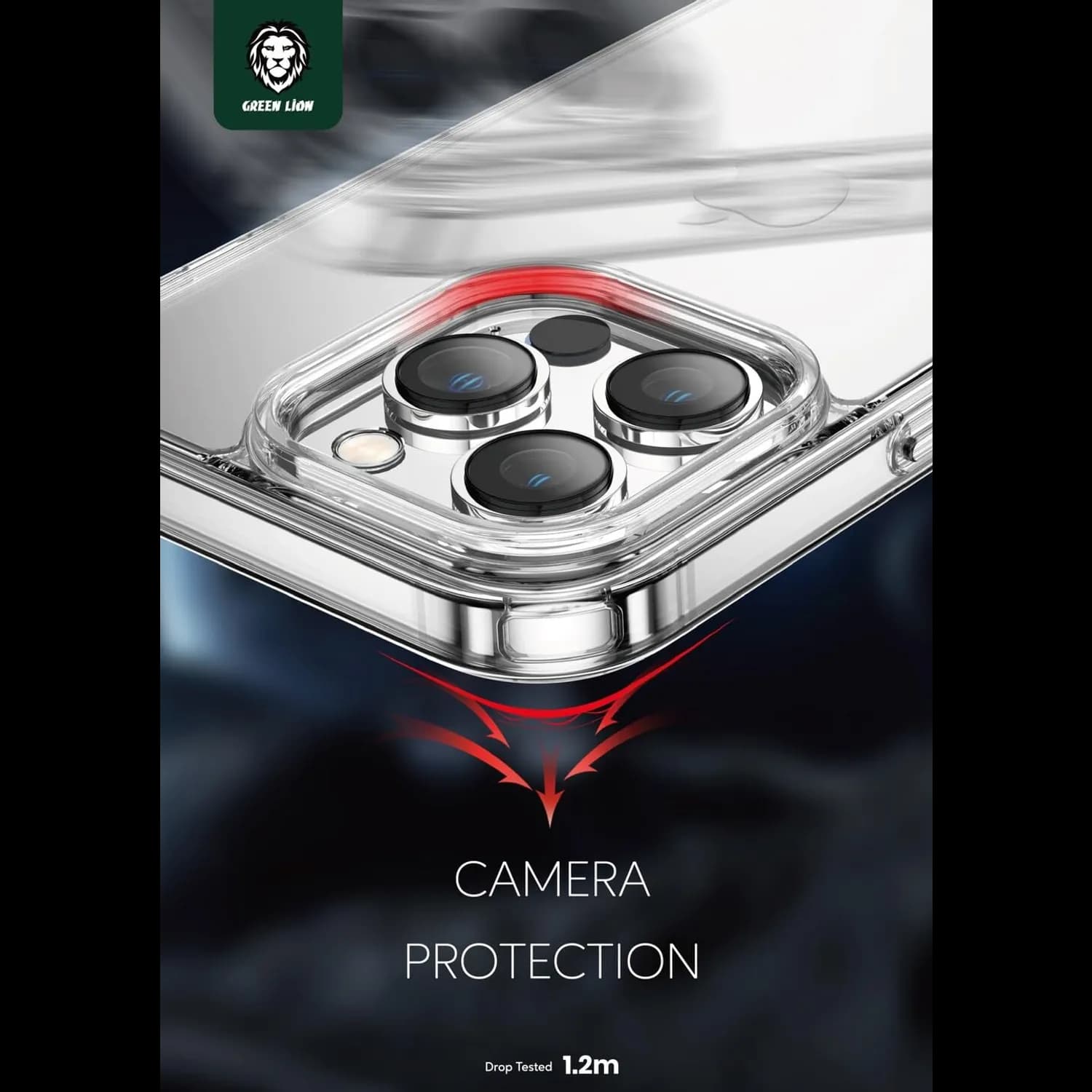 Green Lion Phone Case iPhone 13 Pro Max - Shockproof, Anti-Microbial, Clear 5