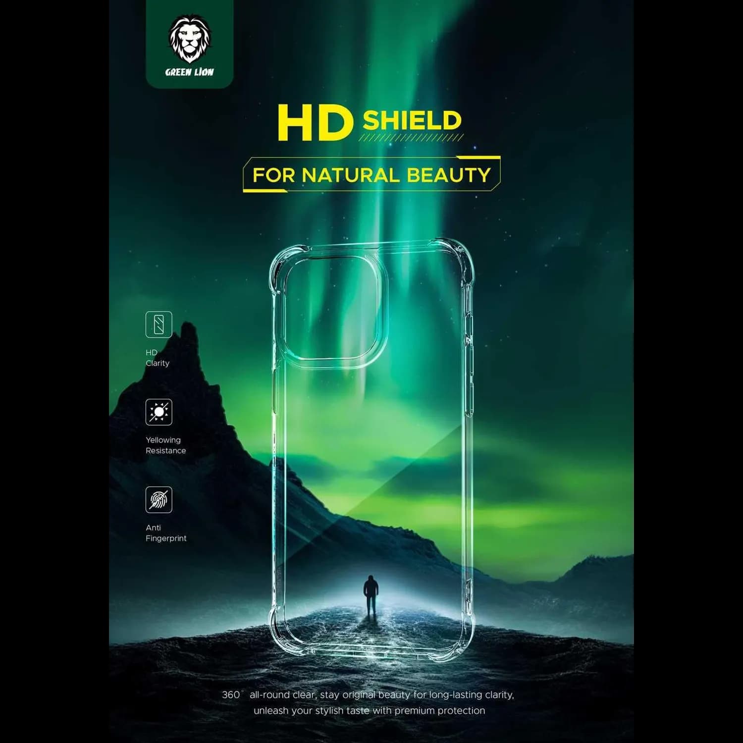 Green Lion Case iPhone 14 Pro Max - Shockproof, Anti-Microbial, Clear 2