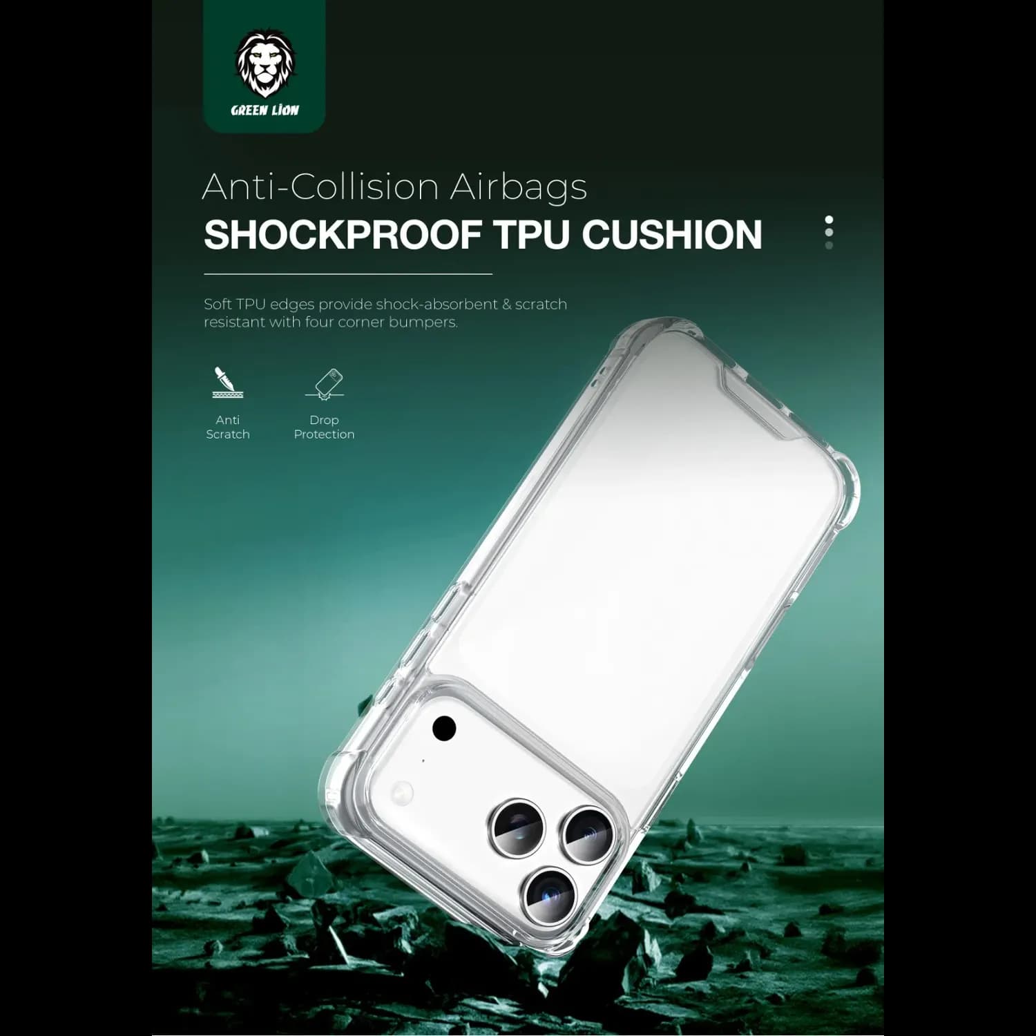 Green Lion iPhone 17 Pro Max Case - Military-Grade Clear 5