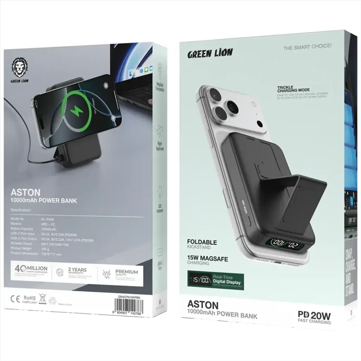 Green Lion Power Bank Aston - 10000mAh, Black 3