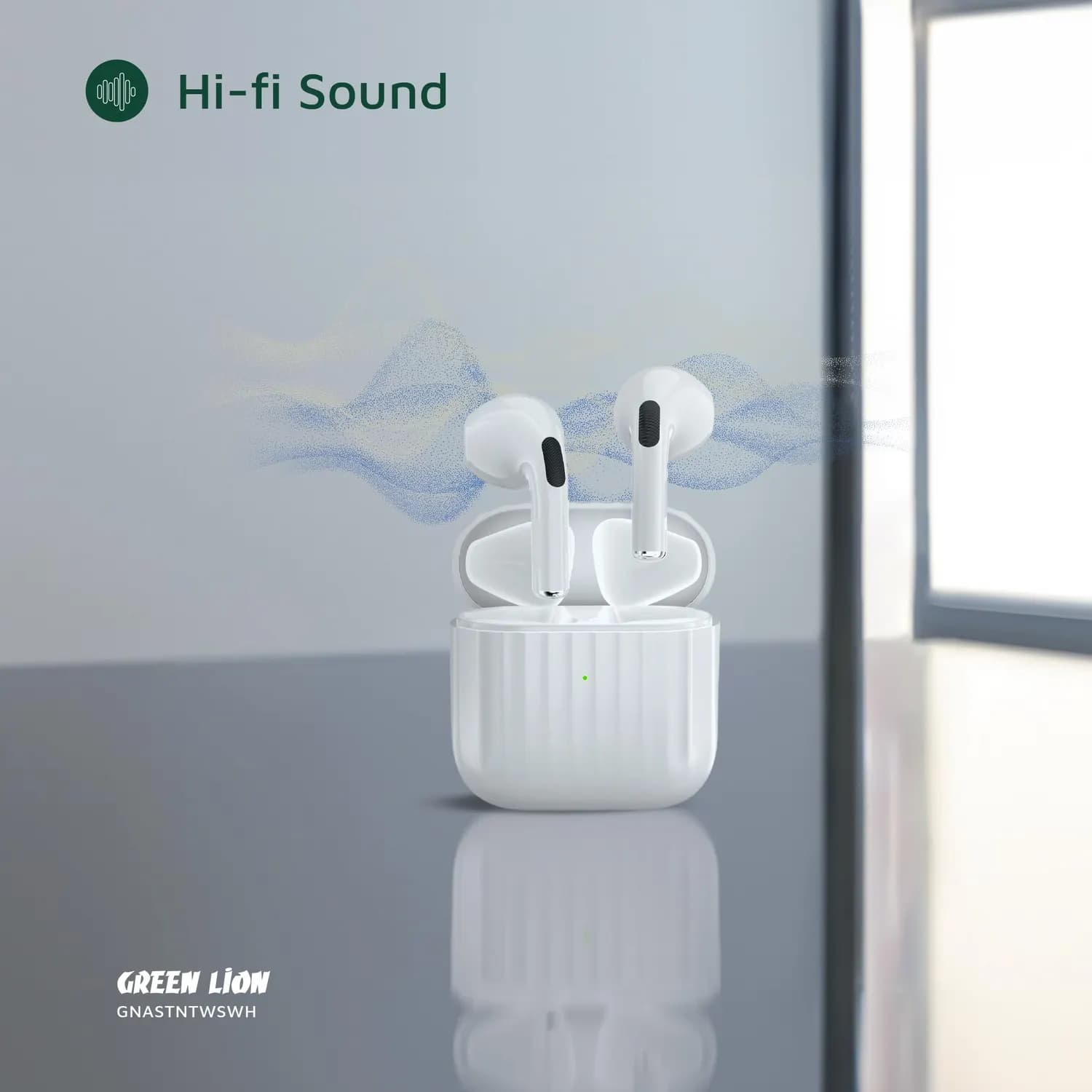 Green Lion Earbuds Austin - True Wireless, IPX4 Waterproof, Black — White 5