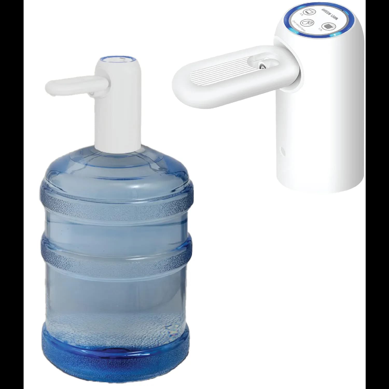 Green Lion Auto Water Pump - Rechargeable, Foldable Spout, White 1