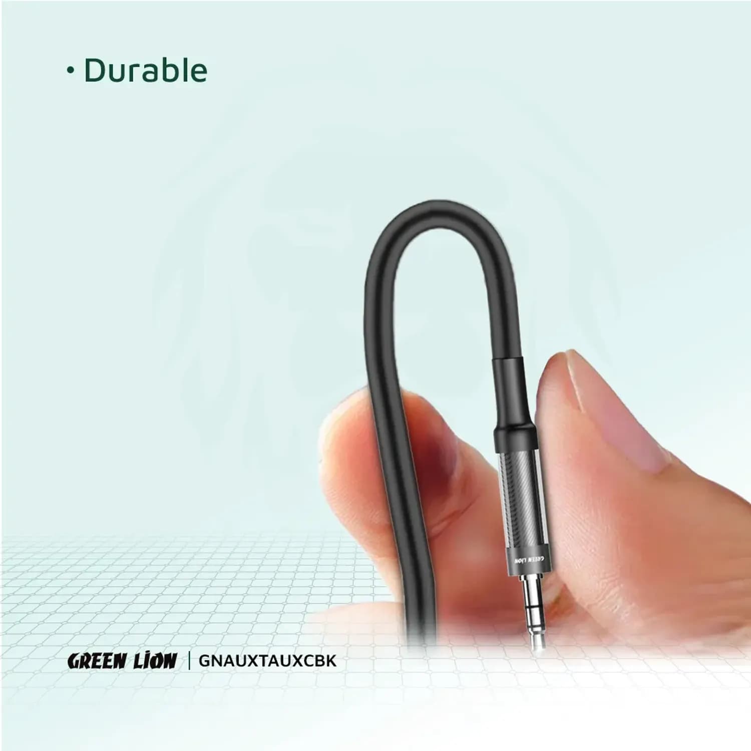 Green Lion AUX Cable - Braided, 1m Black 5
