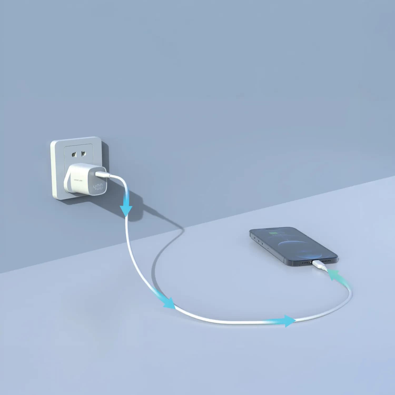 Green Lion Wall Charger AVS Series GNAVSWC60W - 60W GaN, White 2