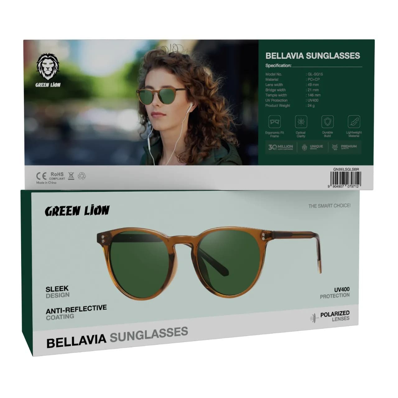 Green Lion Bellavia Sunglasses - Brown 4