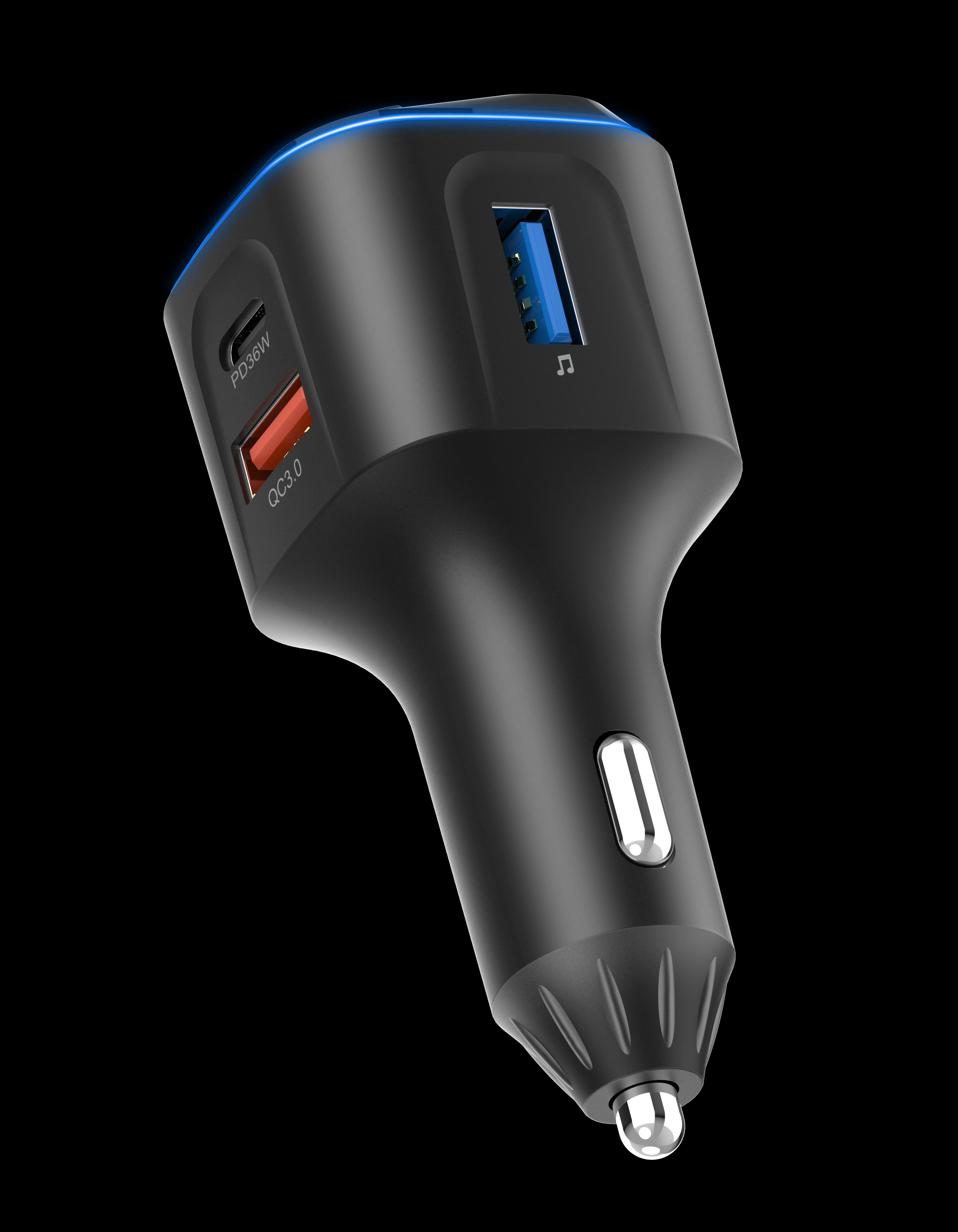 Green Lion FM Transmitter Dual-Port Car Charger - Black 4