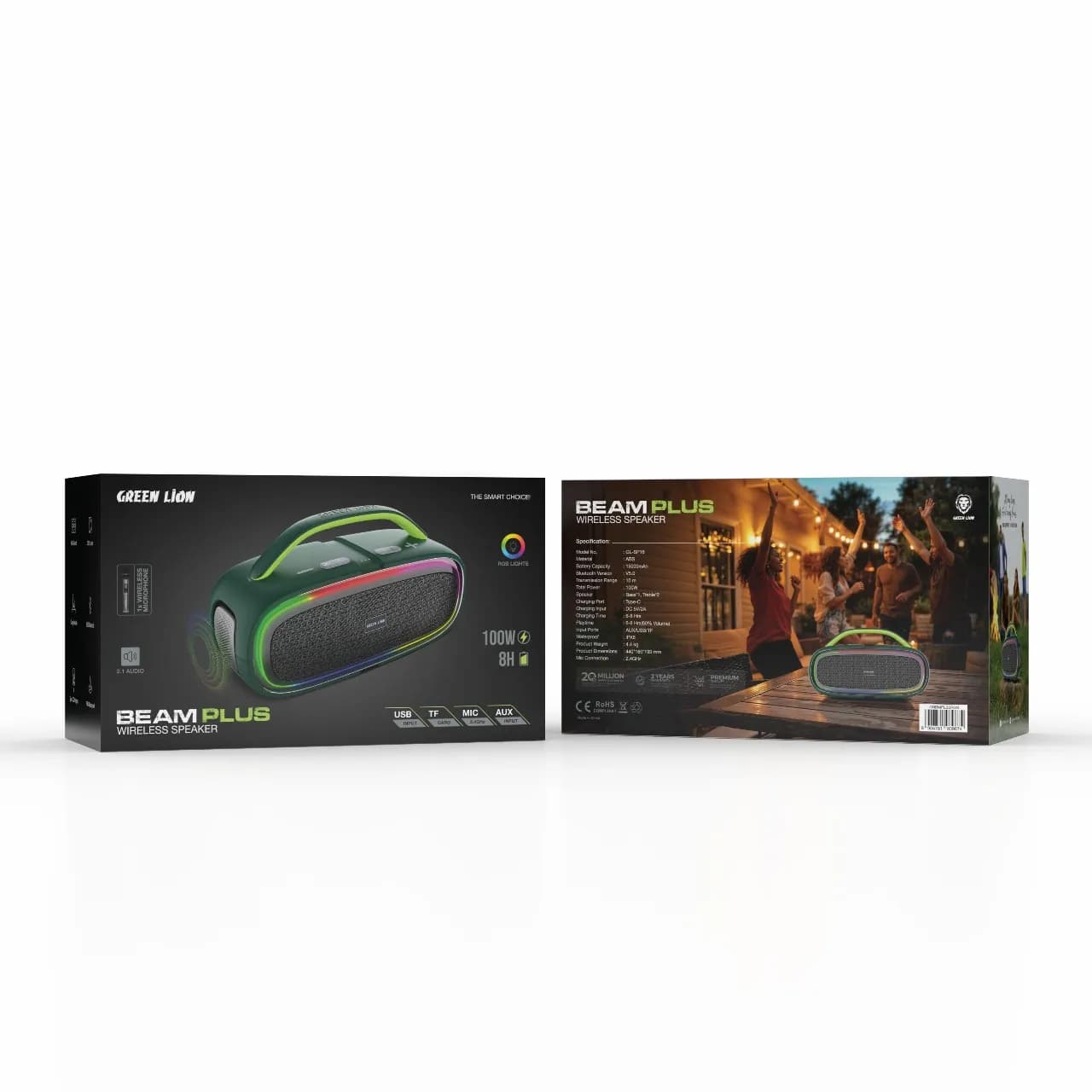 Green Lion Wireless Speaker BeamPlus GNBMPLSSPGN - 100W, Black 2