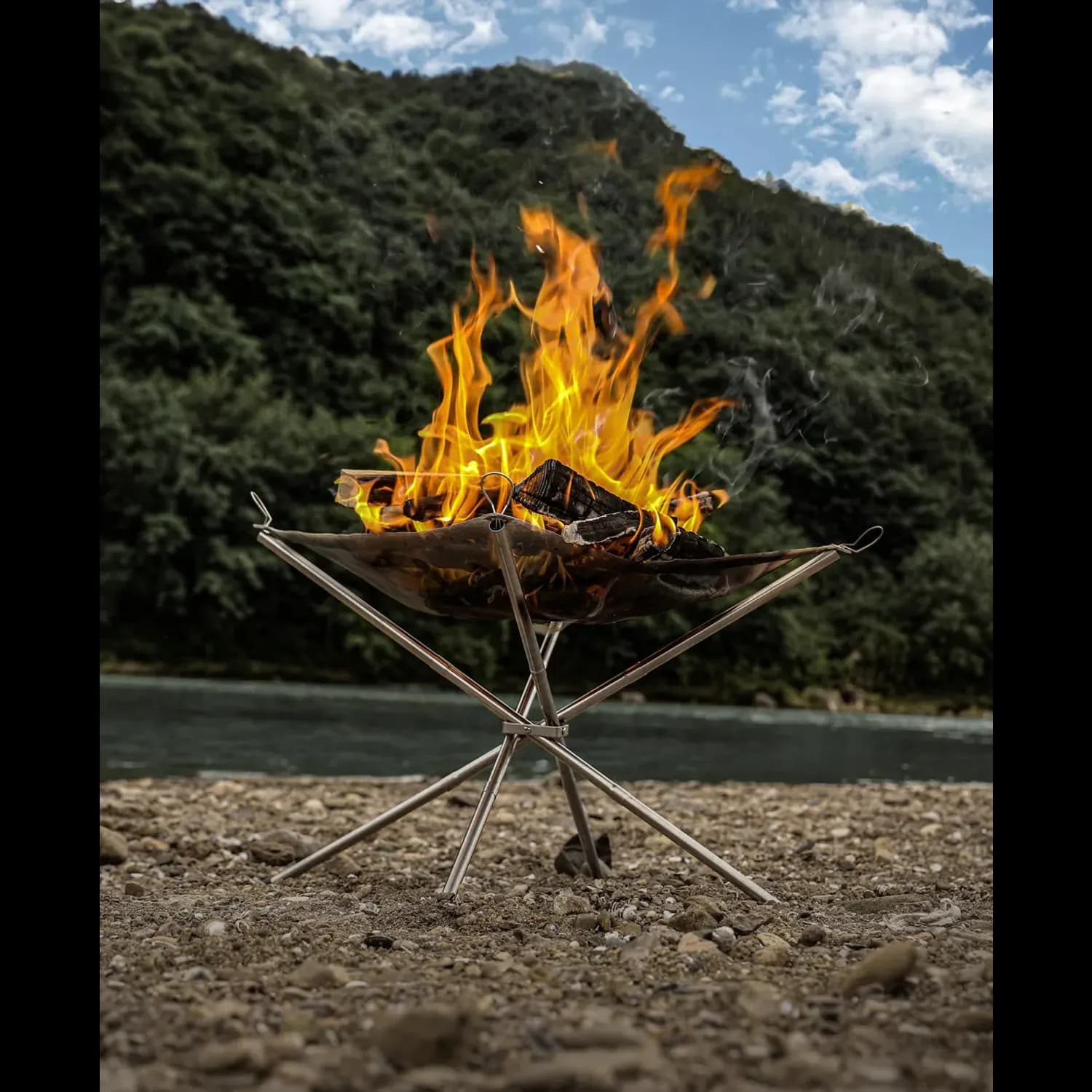 Green Lion Bonfire Stand - Portable, Stainless Steel 3