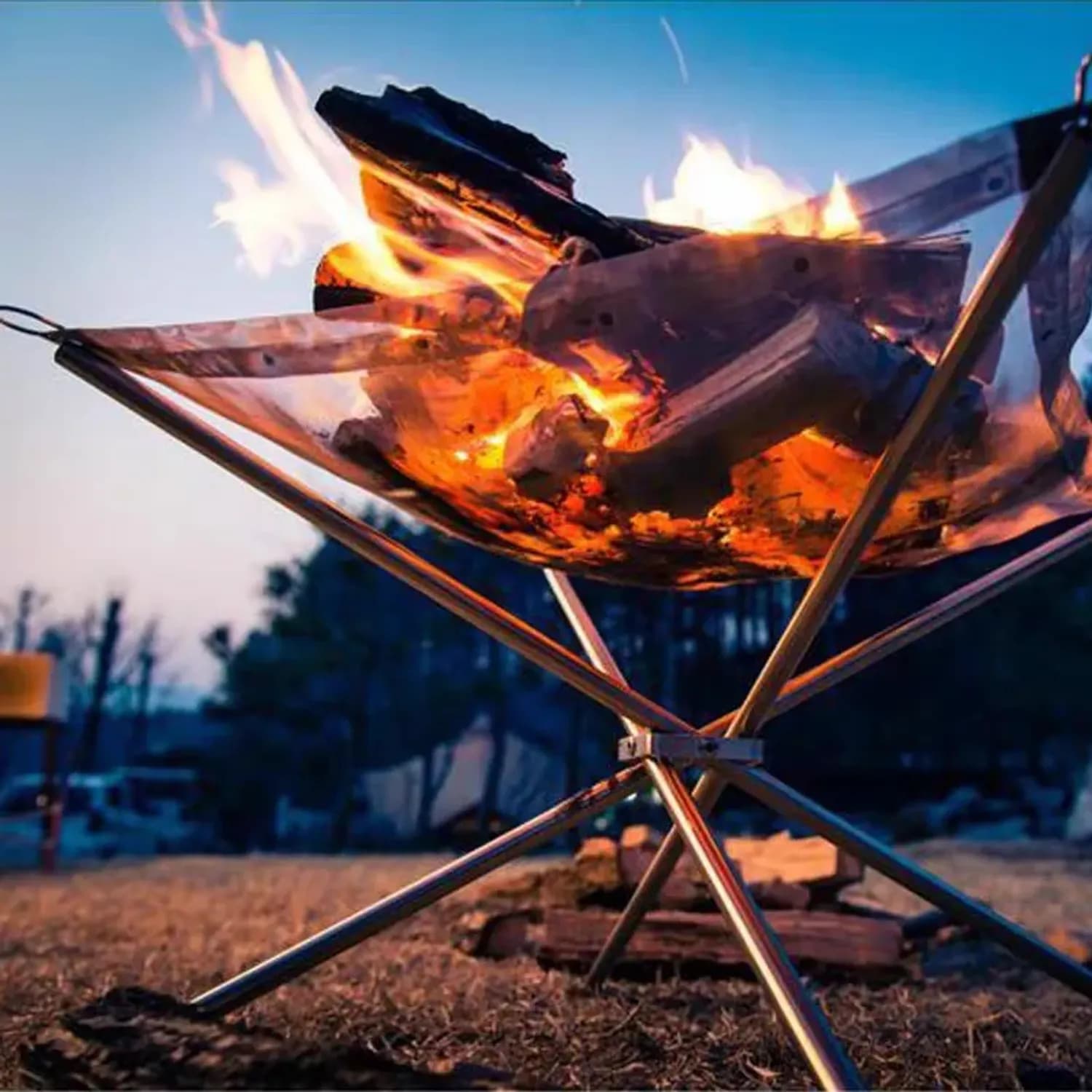 Green Lion Bonfire Stand - Portable, Stainless Steel 5