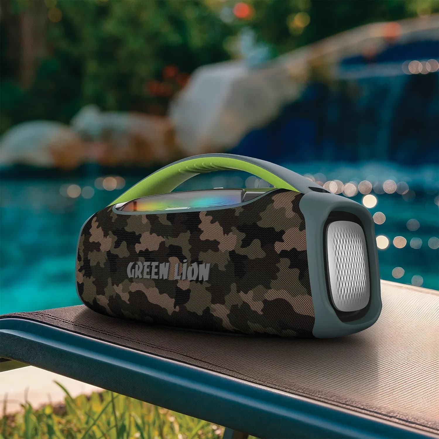 Green Lion Portable Speaker - 120W, Wireless Mic, Green 3