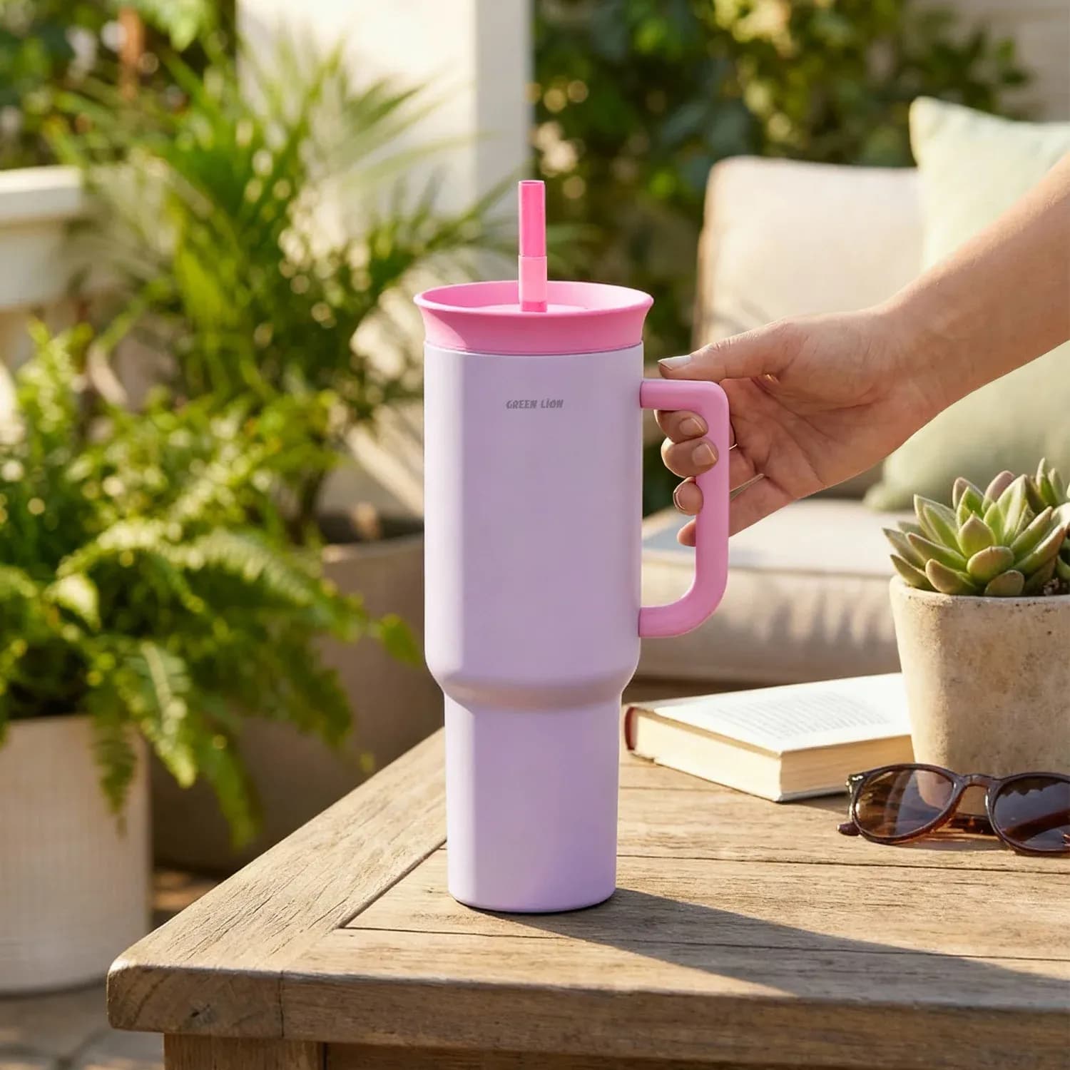 Green Lion Travel Mug Brighton - Vacuum Insulated 1200ml, Pink — Pink 3