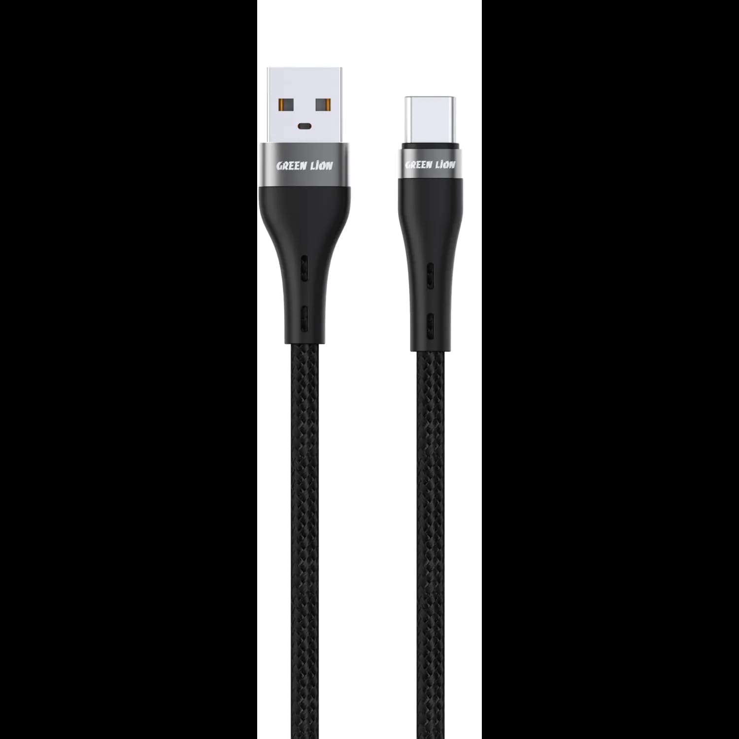 Green Lion USB-A to USB-C Cable - 2m Braided, 15W Fast Charge, Black 1 Green Lion USB-A to USB-C Cable - 2m Braided, 15W Fast Charge, Black 1