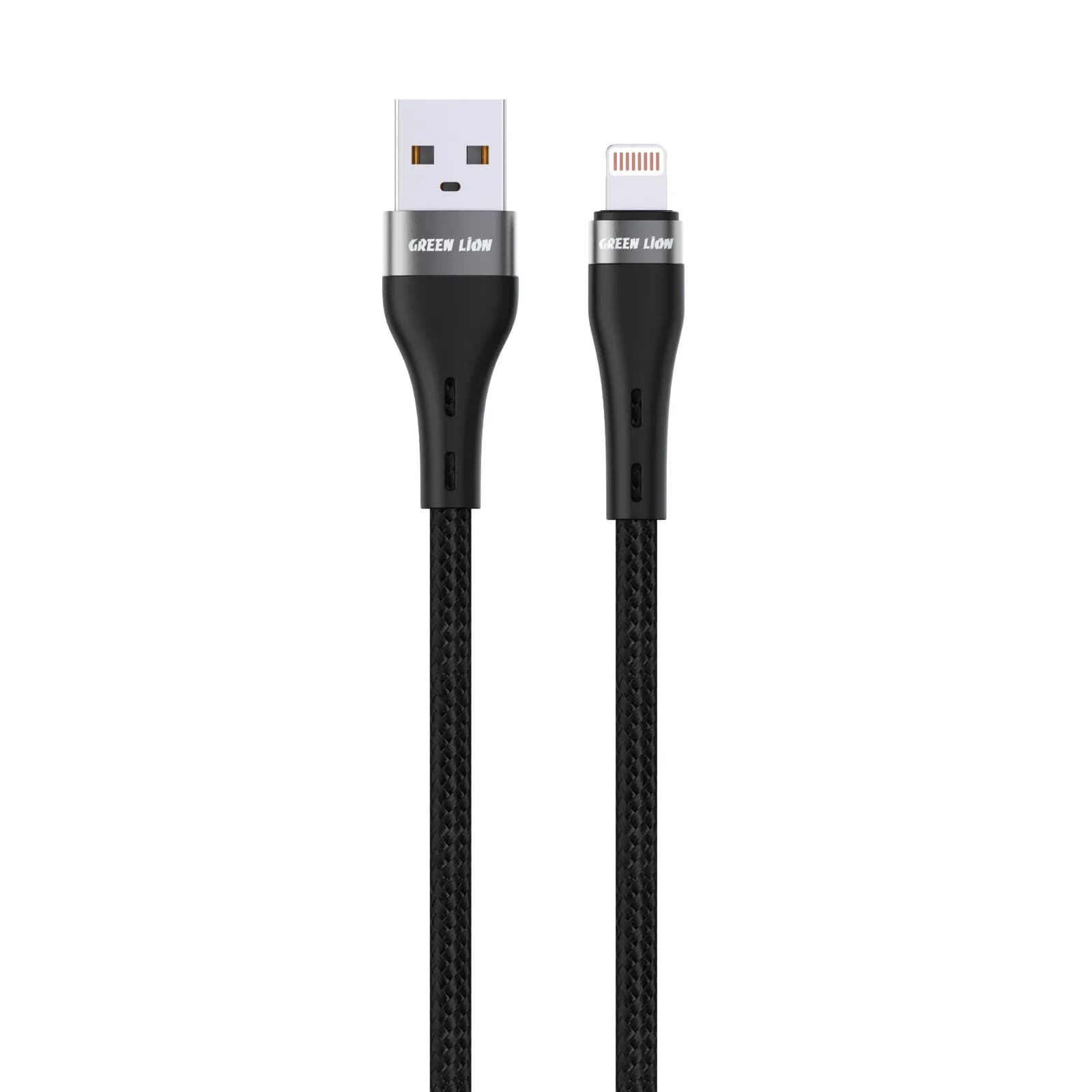 Green Lion USB-A to Lightning Braided Cable - Black 1 Green Lion USB-A to Lightning Braided Cable - Black 1