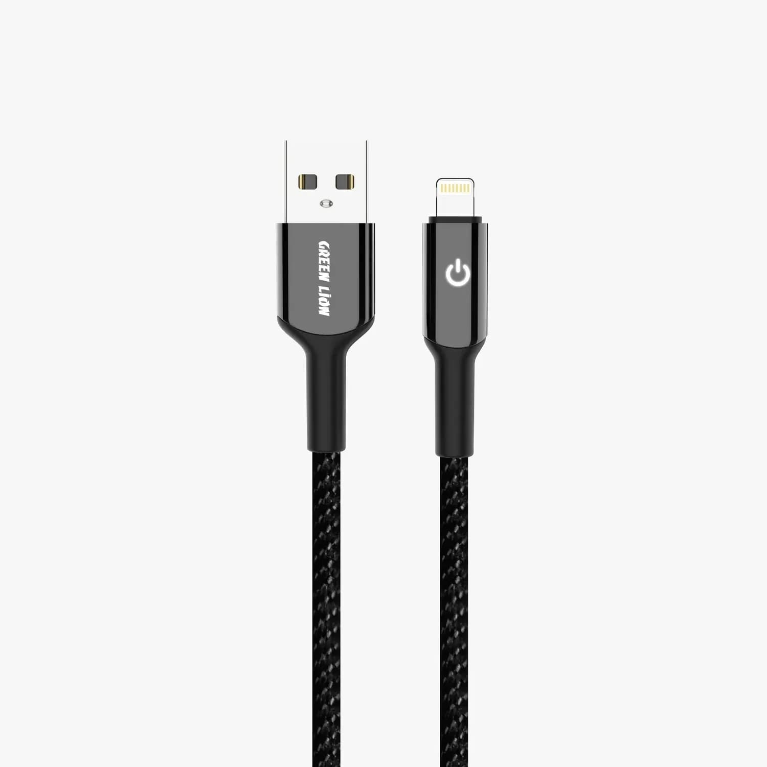 Green Lion USB-A to Lightning Cable - Braided, 1M, Black 3