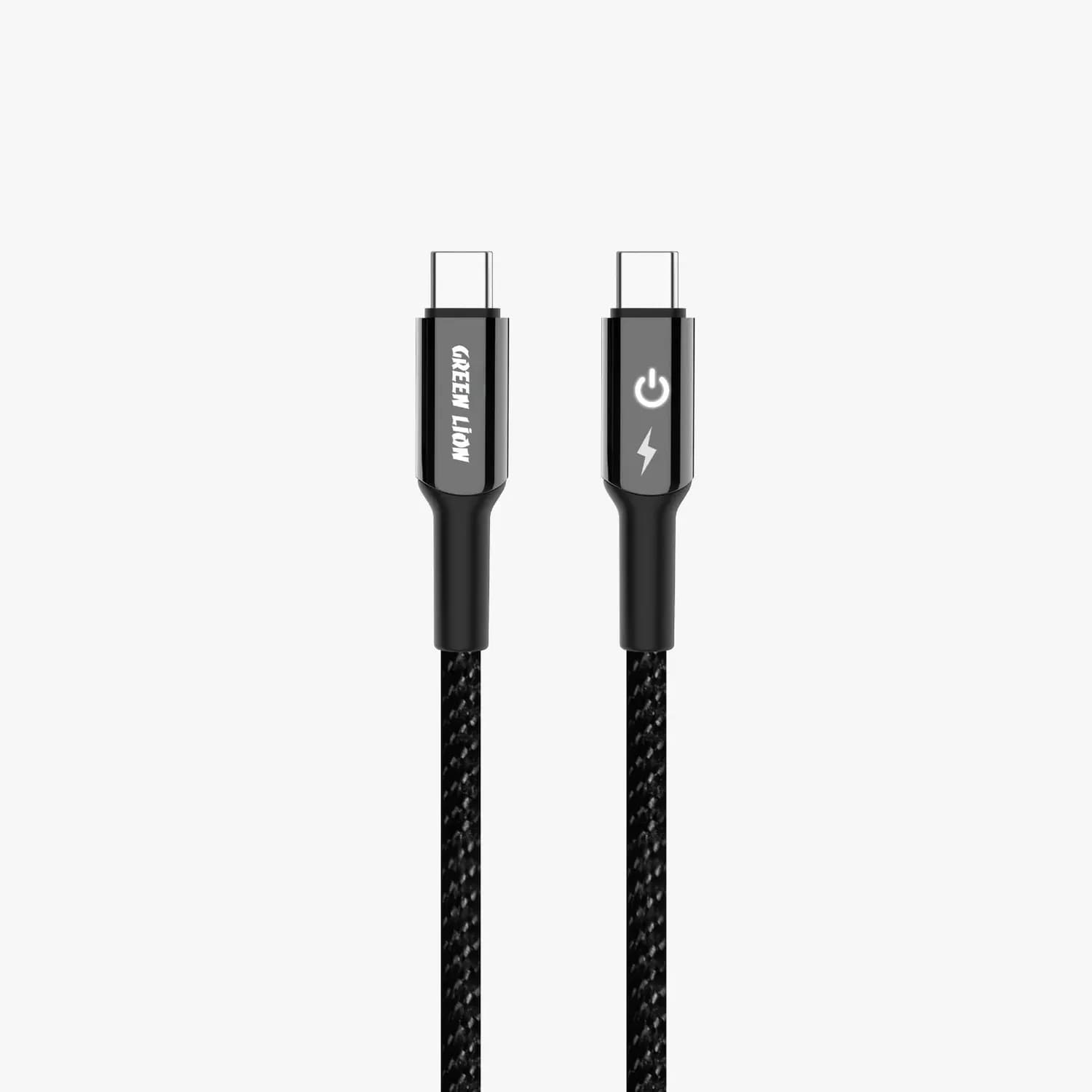 Green Lion USB-C Cable - Braided, 60W Fast Charge, Black 1