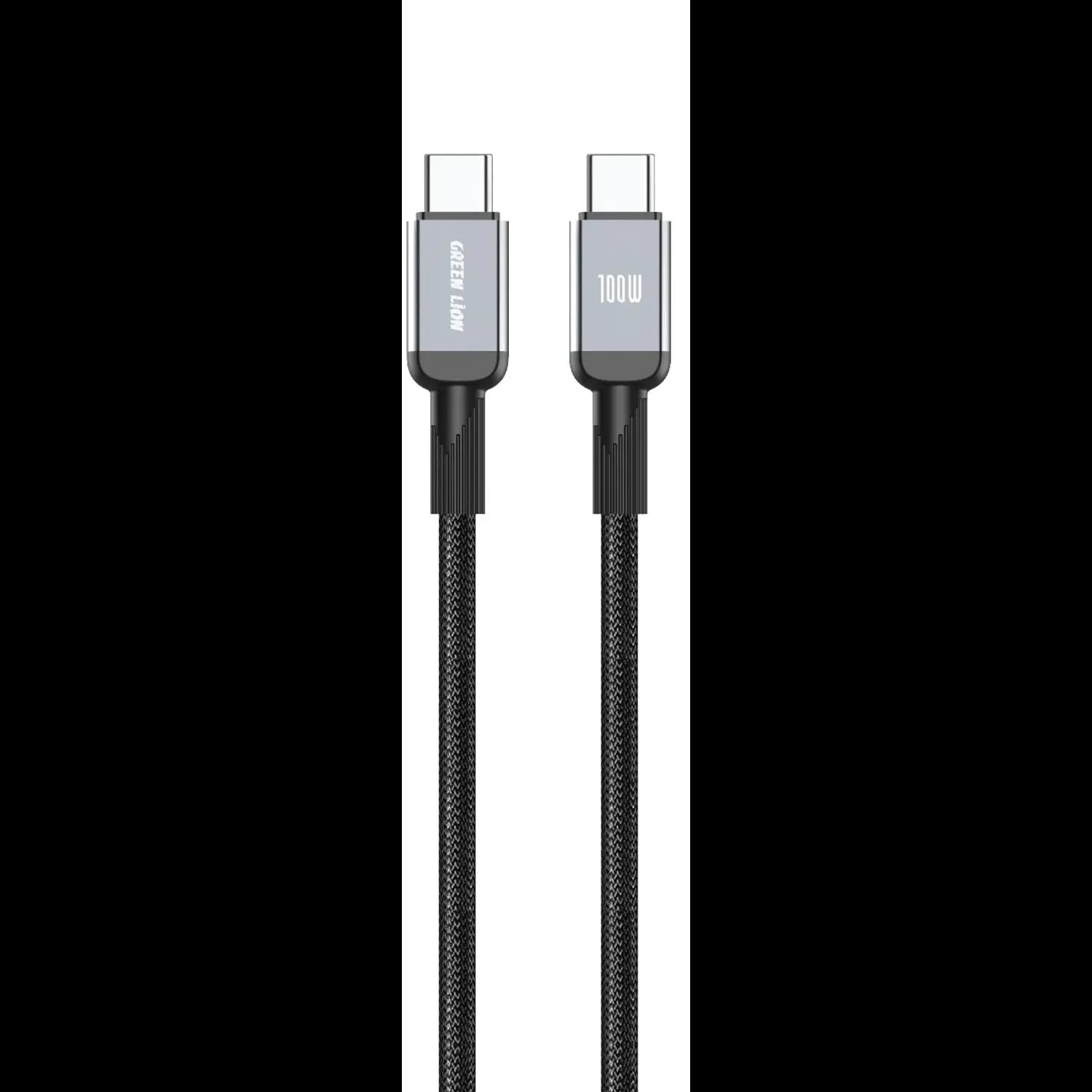 Green Lion USB-C Cable - 1M, 100W PD Fast Charge, Black 1