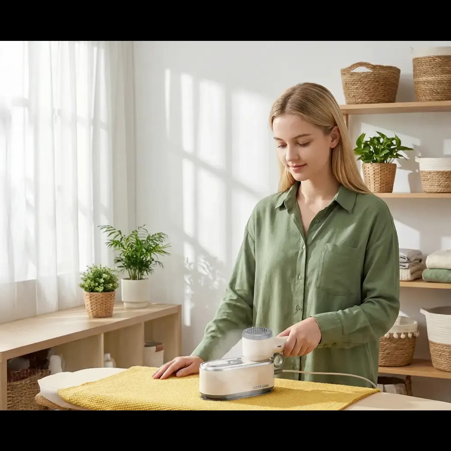 Green Lion 3-in-1 Steamer - Dry Iron, Lint Remover 5