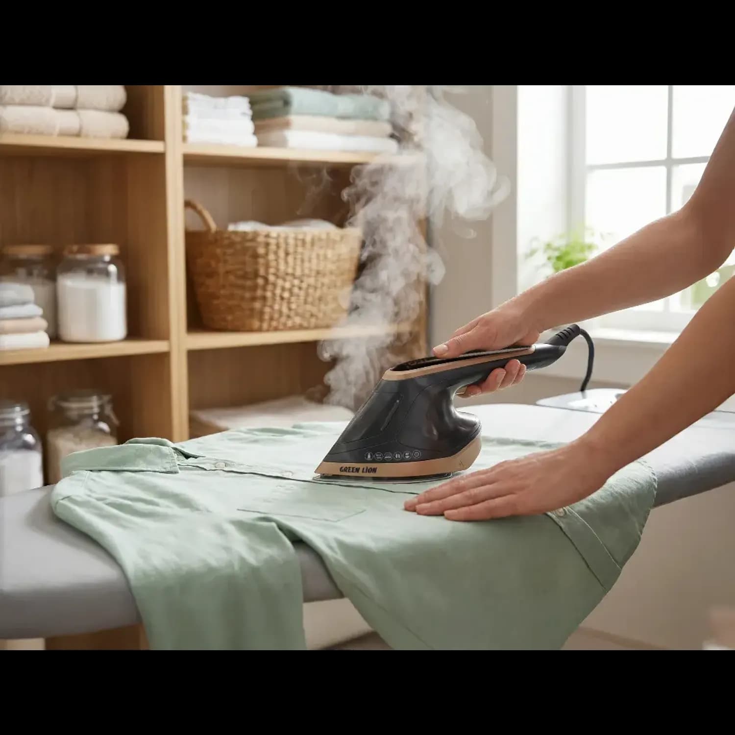 Green Lion Steam Iron & Garment Steamer BX300 - 2 in 1, Black 2