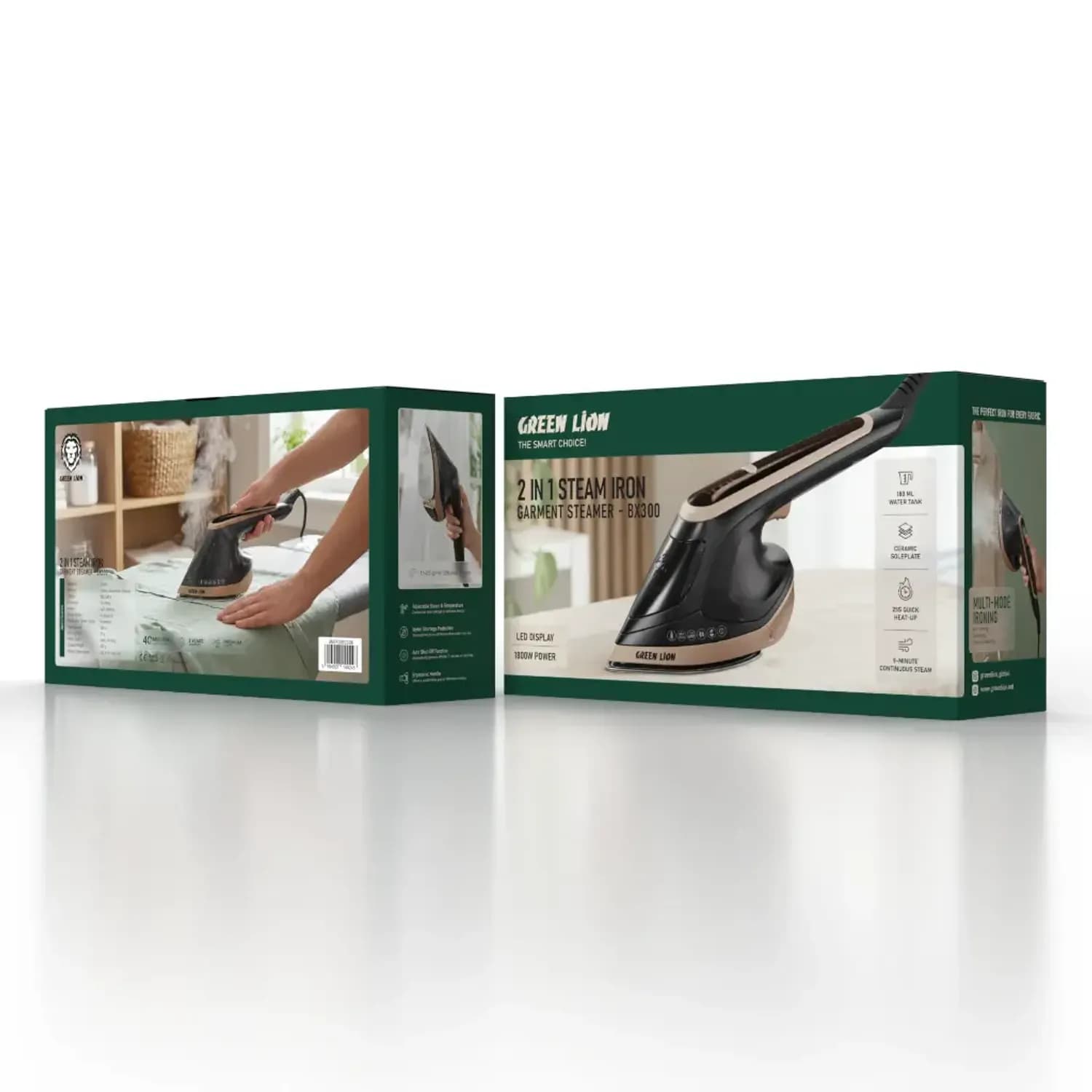 Green Lion Steam Iron & Garment Steamer BX300 - 2 in 1, Black 5